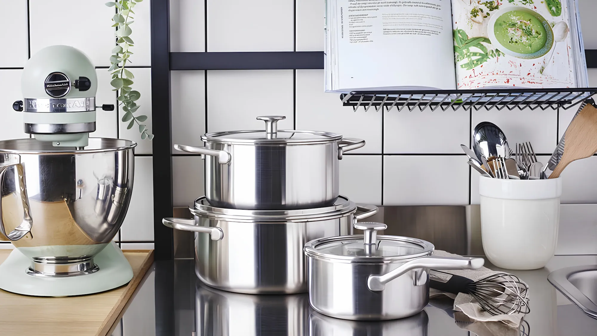 Ковш с крышкой KitchenAid MSS 20 см 3.1 л (Silver) (CC003258-001)