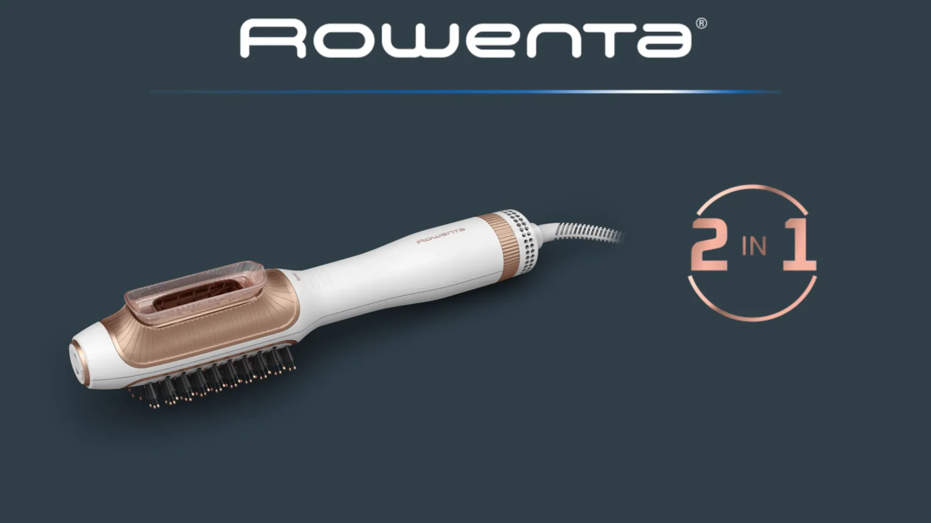 Фен-щетка Rowenta Reverso Dry&amp;Brush 2в1 (White/Gold)