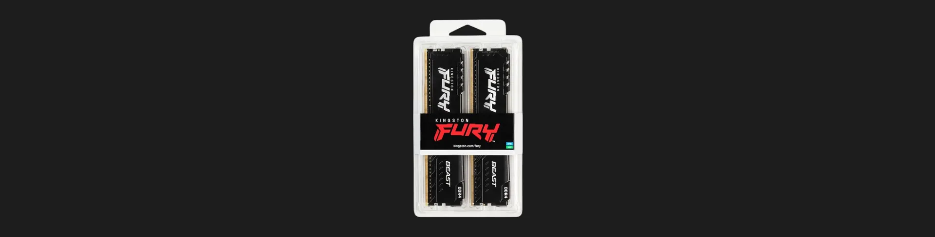 Оперативная память Kingston Fury Beast DDR4 32GB 2x16GB 3200MHz (KF432C16BB1K2/32)