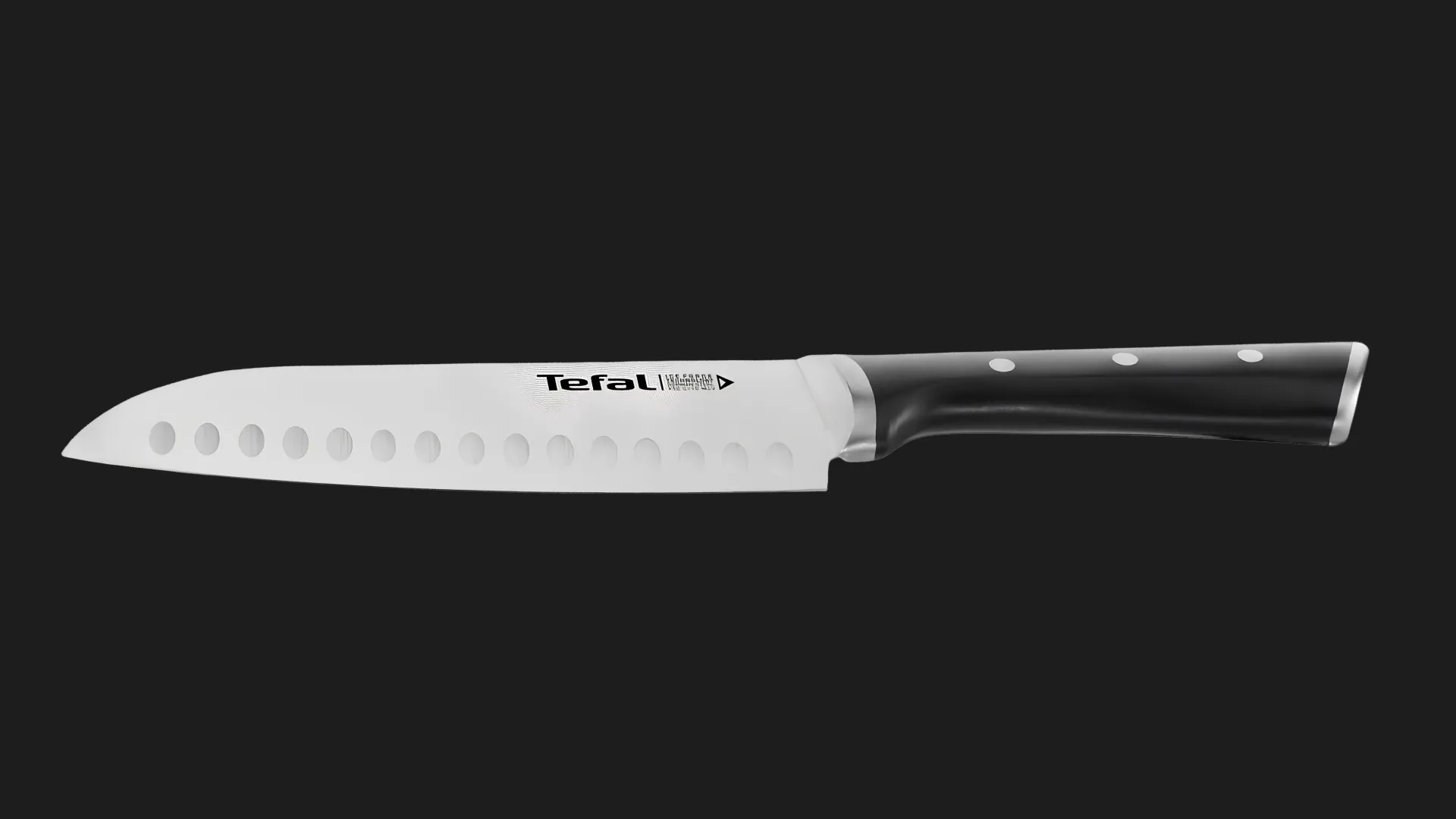 Кухонний ніж Сантоку Tefal Ice Force 18см (Black) (K2320614)