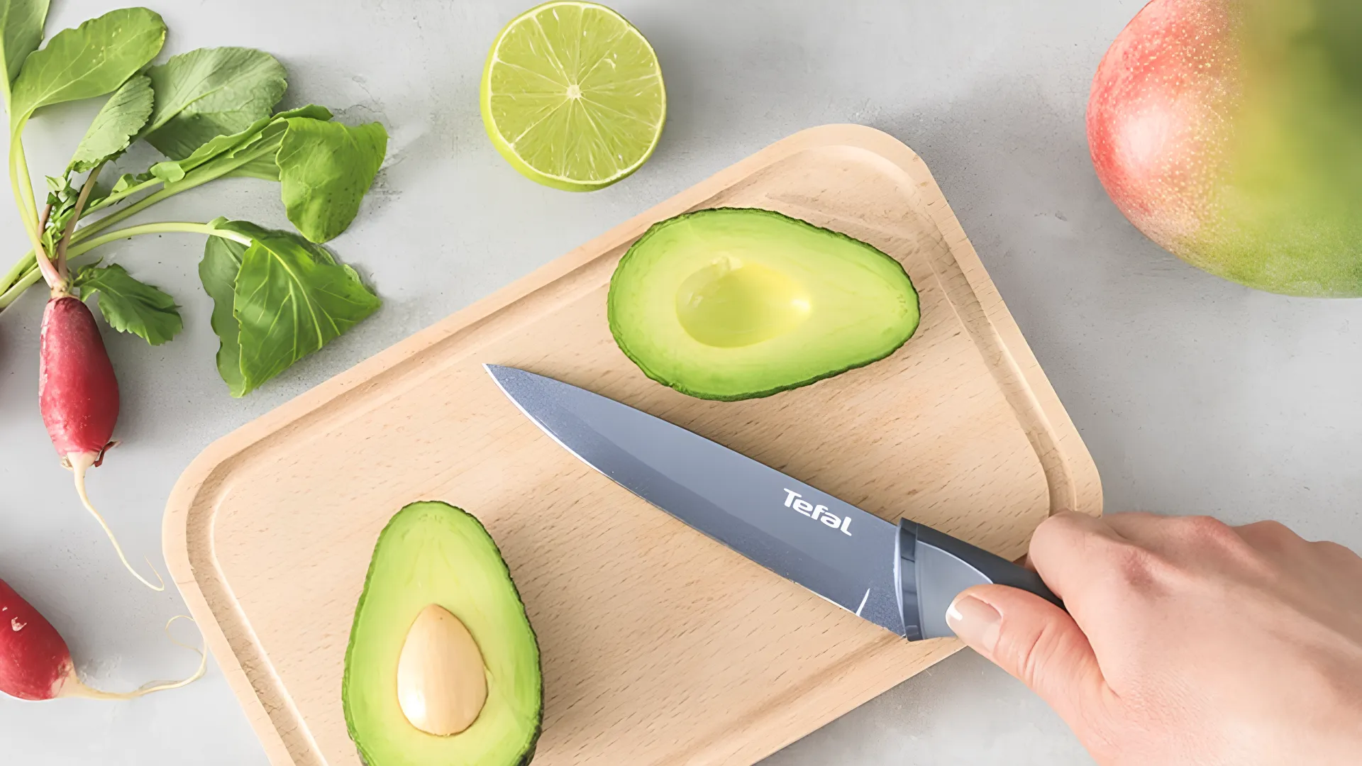 Кухонный нож для чистки овощей Tefal Fresh Kitchen 9см (Gray) (K1220604)