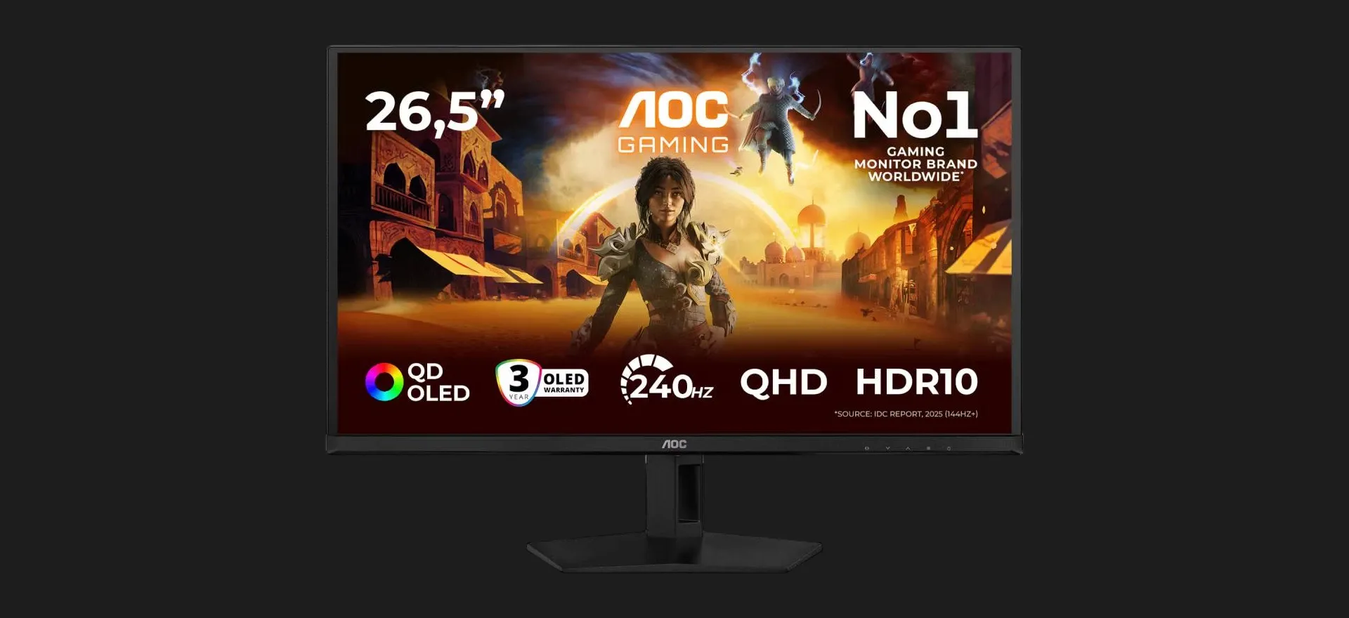 Монитор AOC 26.5" QD-OLED 240Hz Q27G41ZDF