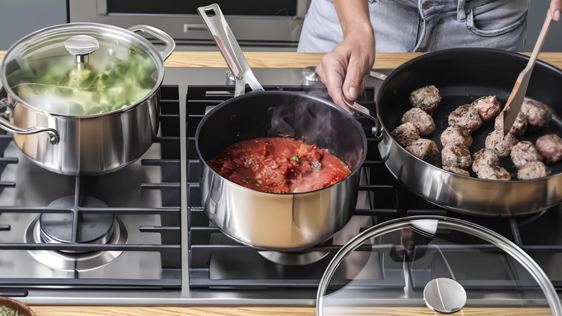 Набір ковшів з кришками KitchenAid SSS (Stainless Steel) (CC005740-001)