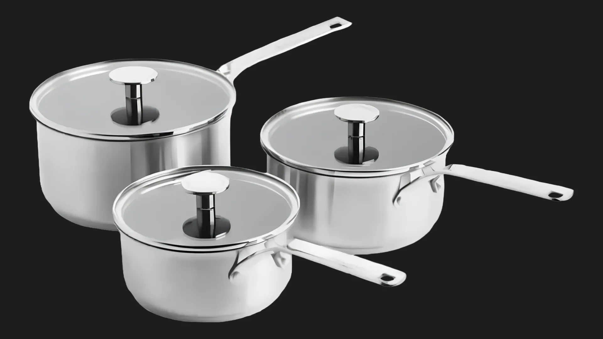 Набір ковшів з кришками KitchenAid SSS (Stainless Steel) (CC005740-001)