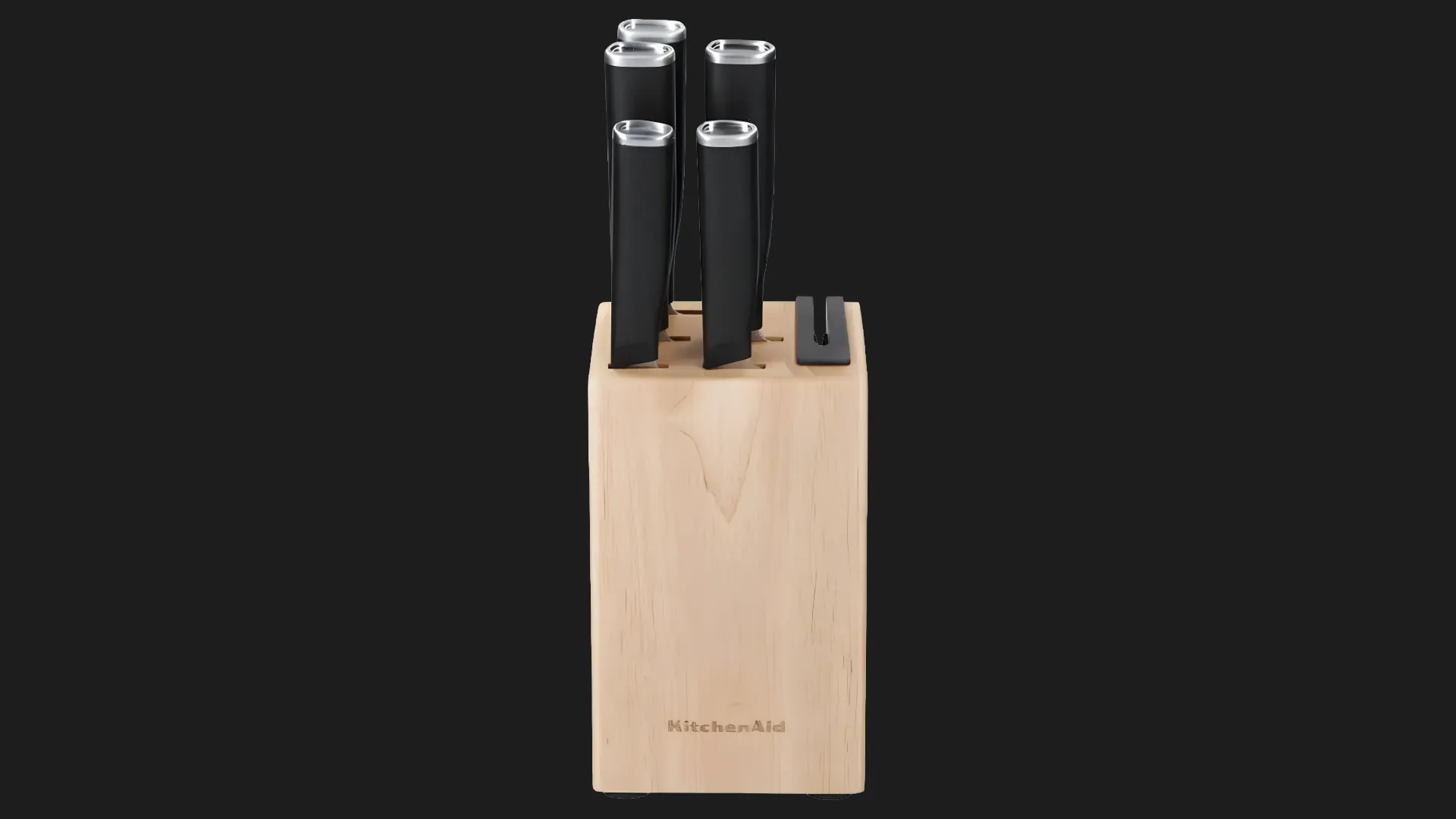 Набор ножей с подставкой KitchenAid Classic 5 предметов и точилки (Black) (KE5PSTANOBG)