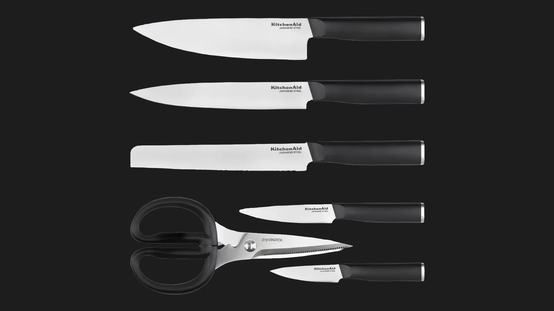 Набор ножей с подставкой KitchenAid Classic 6 предметов и точилки (Black) (KO6PSTSNOBG)