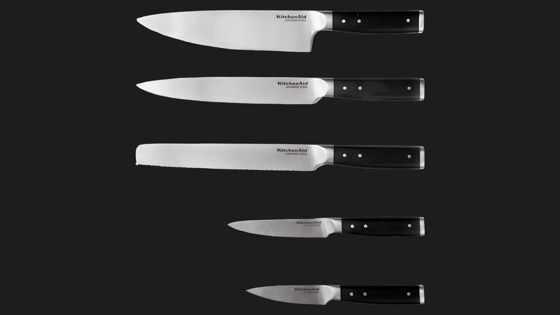 Набор ножей с подставкой KitchenAid Coreline 5 предметов и точилки (Black) (KO5PSTSNOBG)