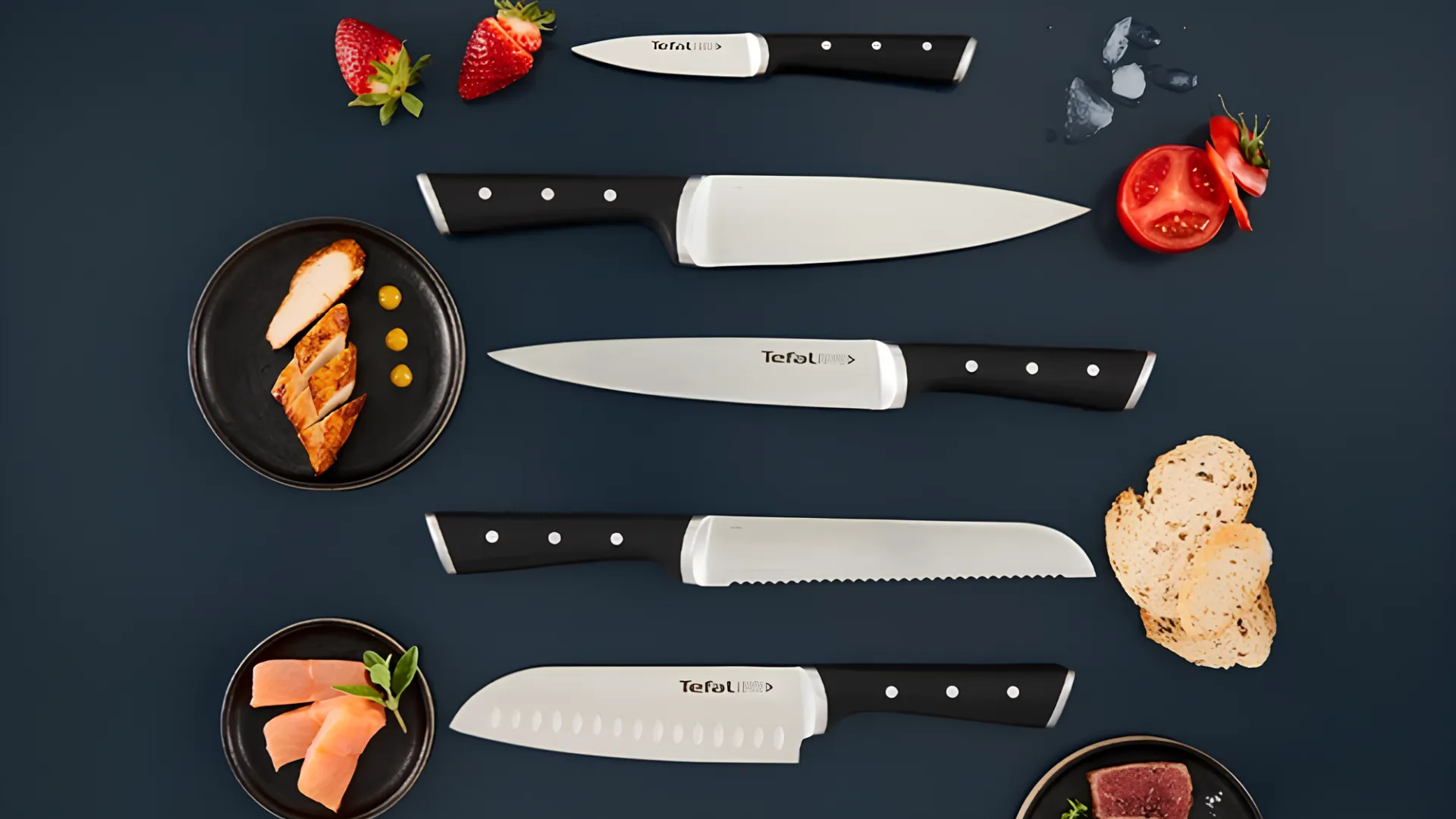 Набор ножей Tefal Ice Force 3шт (Black/Stainless steel) (K2323S74)