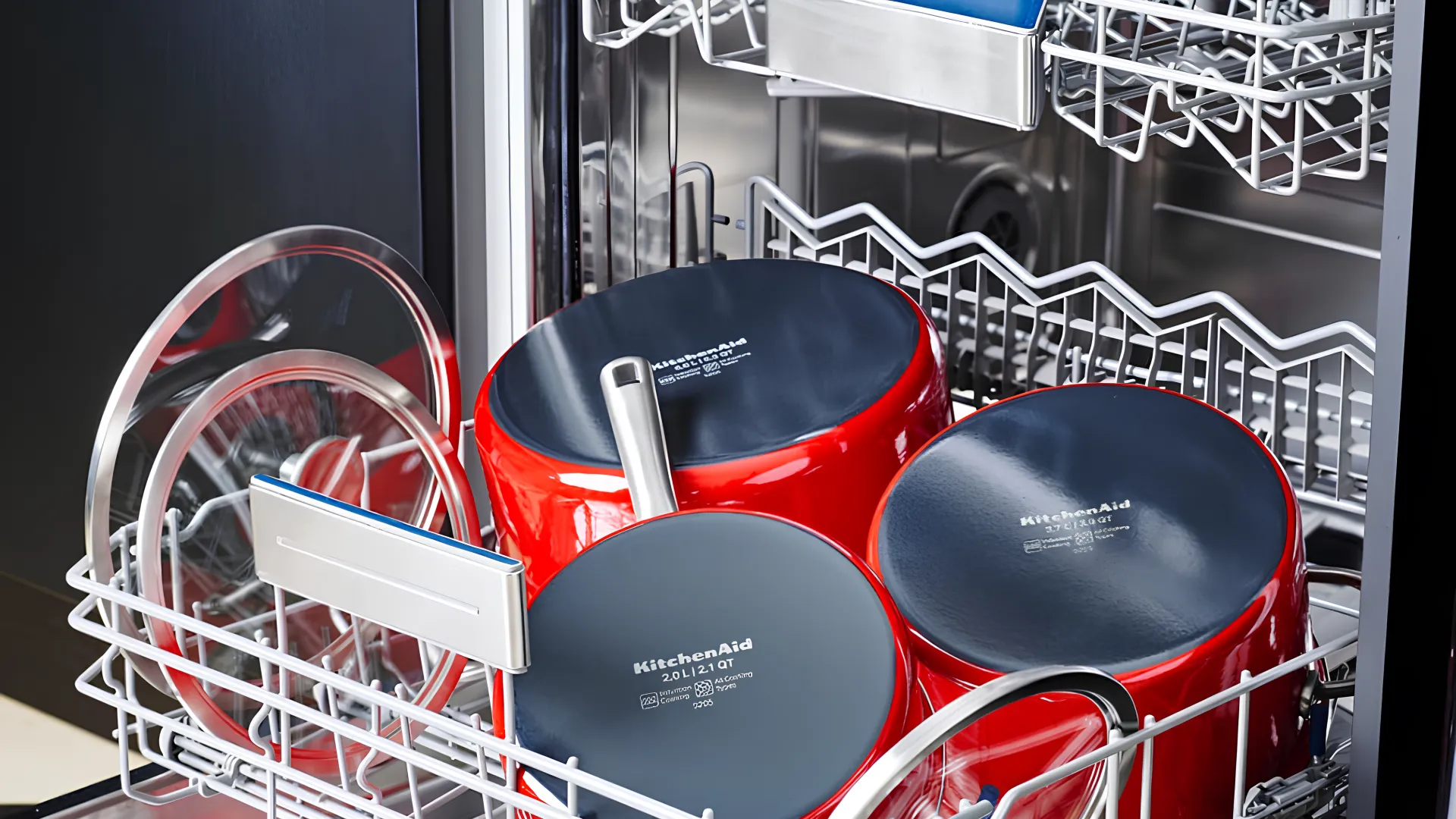 Набор посуды KitchenAid Steel Core 8 предметов 16/20/24 см 1.3/3.7/6 л (Red) (CC004920-001)