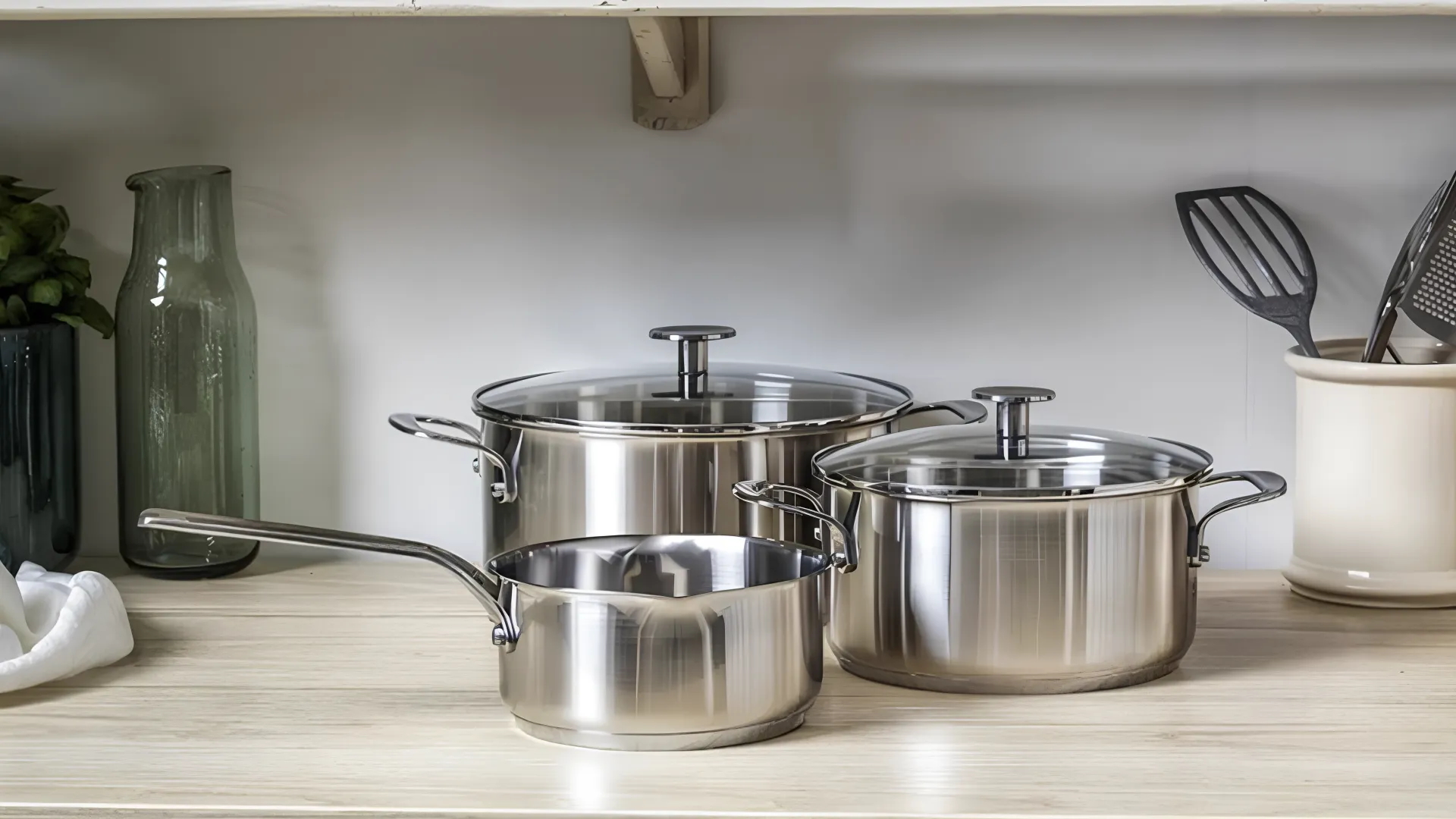 Набор посуды KitchenAid 5 предметов 16/20/24 см 1.5/3.1/4.8 л (Silver) (CC005088-001)