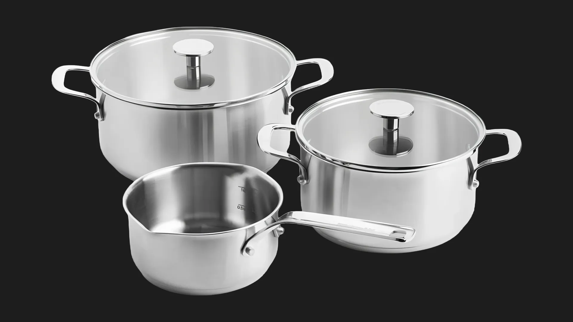 Набор посуды KitchenAid 5 предметов 16/20/24 см 1.5/3.1/4.8 л (Silver) (CC005088-001)