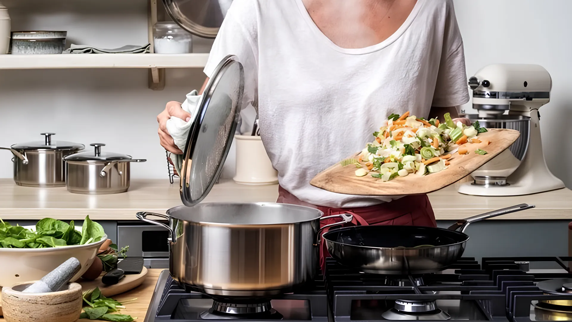 Набор посуды KitchenAid 5 предметов 16/20/24 см 1.5/3.1/4.8 л (Silver) (CC005088-001)