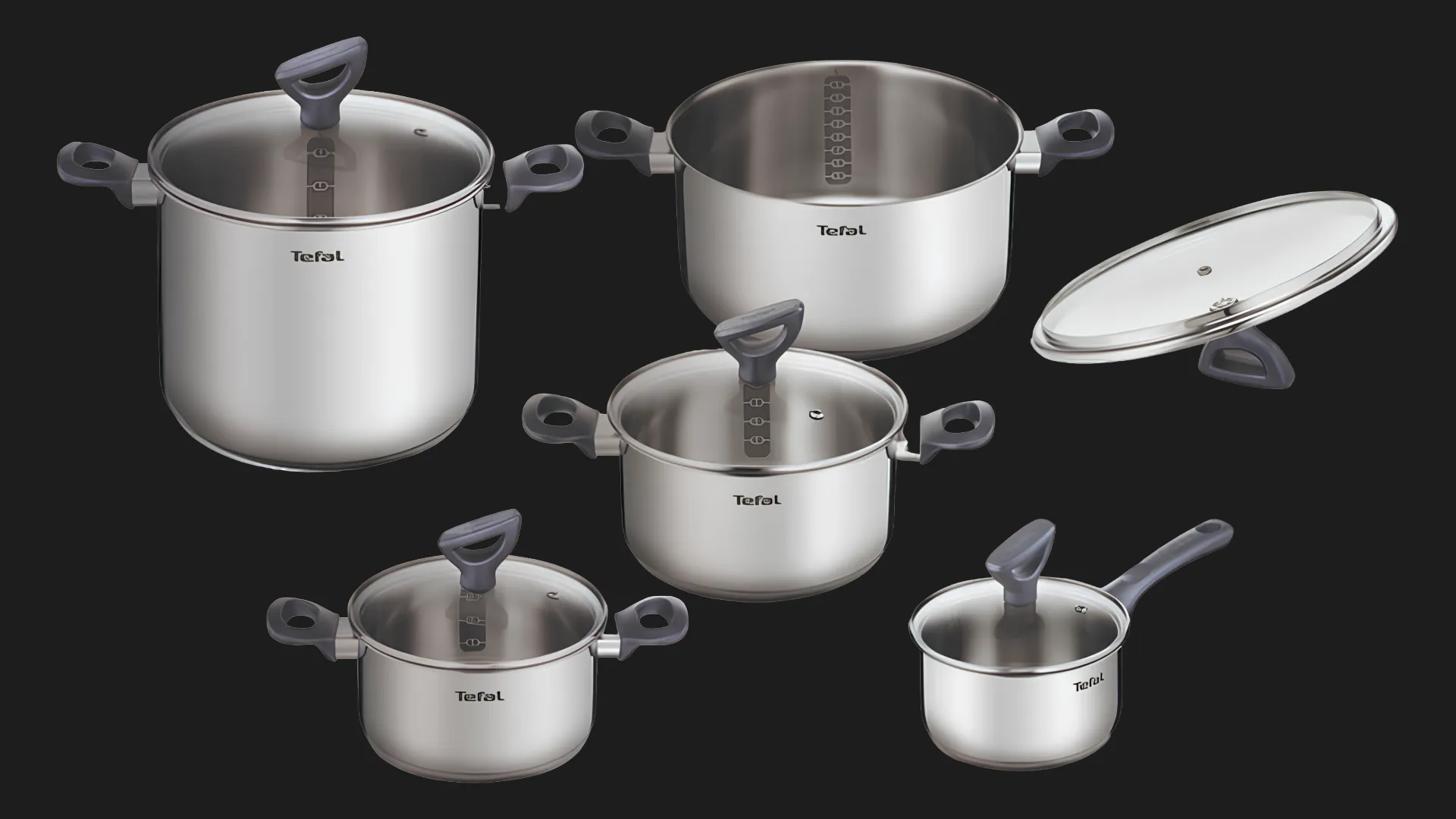 Набор посуды Tefal Daily Cook 10 пр (Steel) (G712SA55)