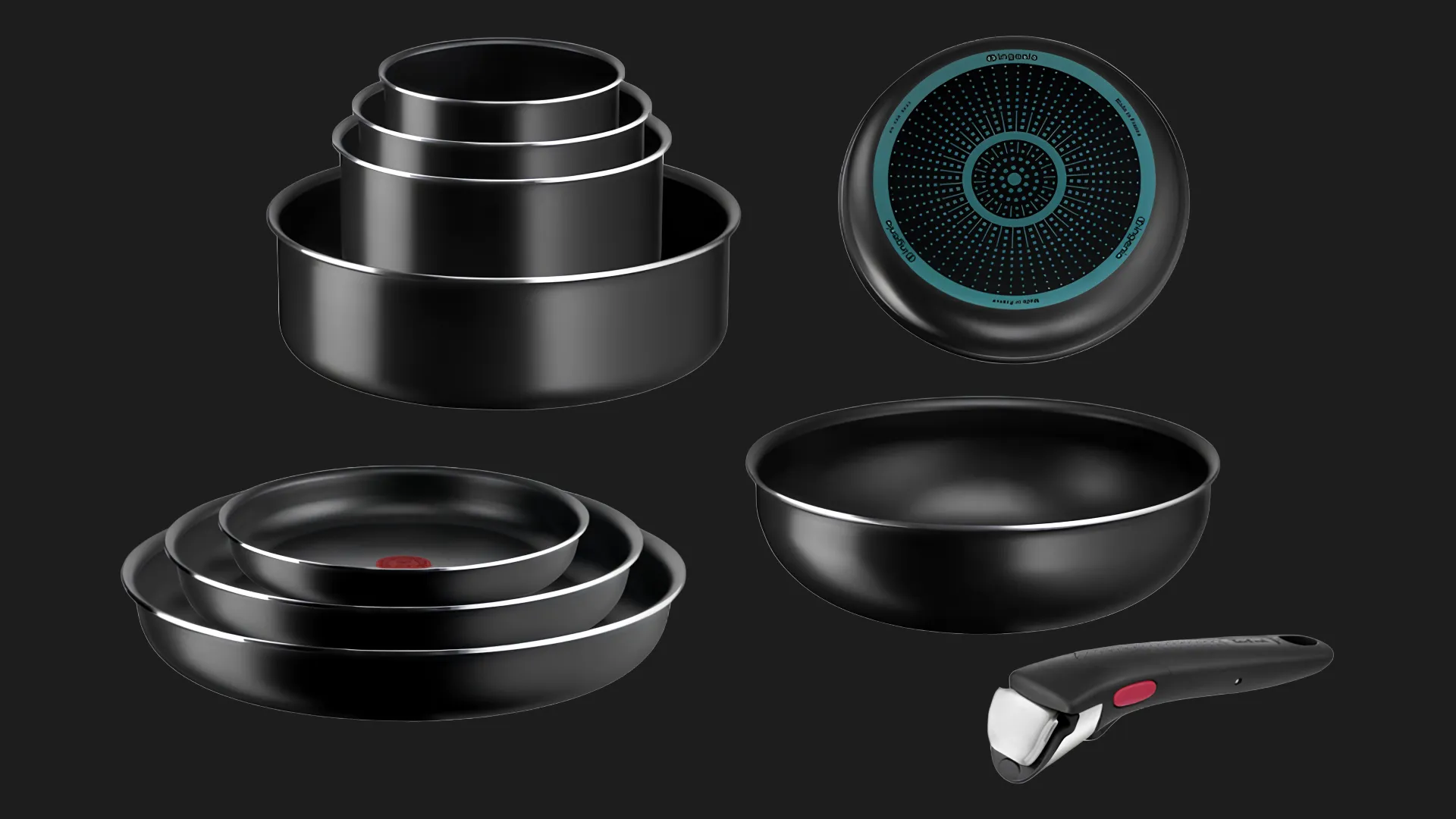 Набор посуды Tefal Ingenio Easy Cook&Clean 13 пр (Black) (L1539843)