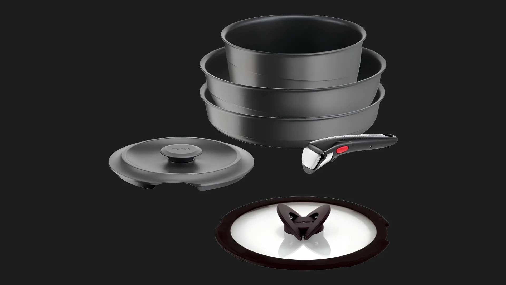 Набор посуды Tefal Ingenio Inspiration 6 пр (Black/Gray) (L867S604)