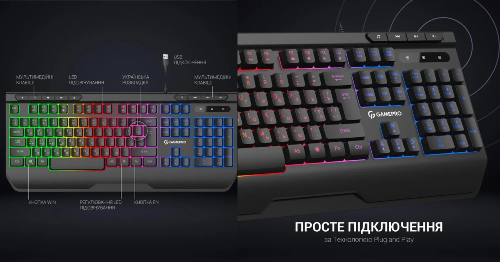 Клавіатура GamePro GK550 (Black) (GK550) (UA)