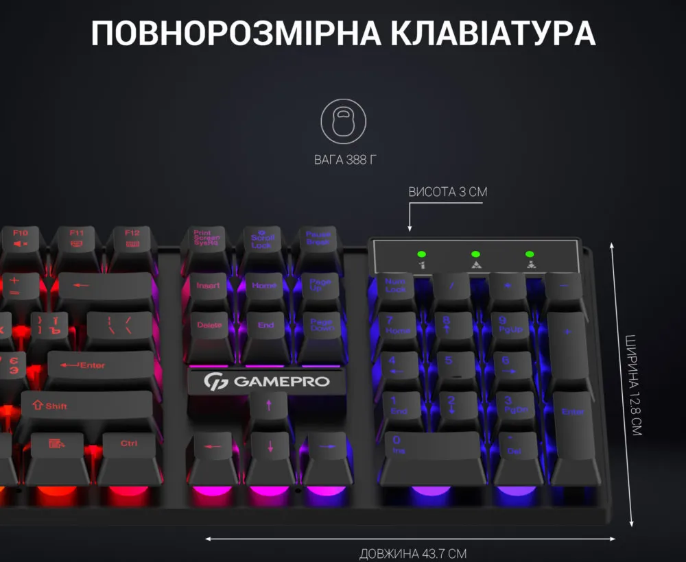Клавиатура GamePro GK296 RGB (Black) (UA)