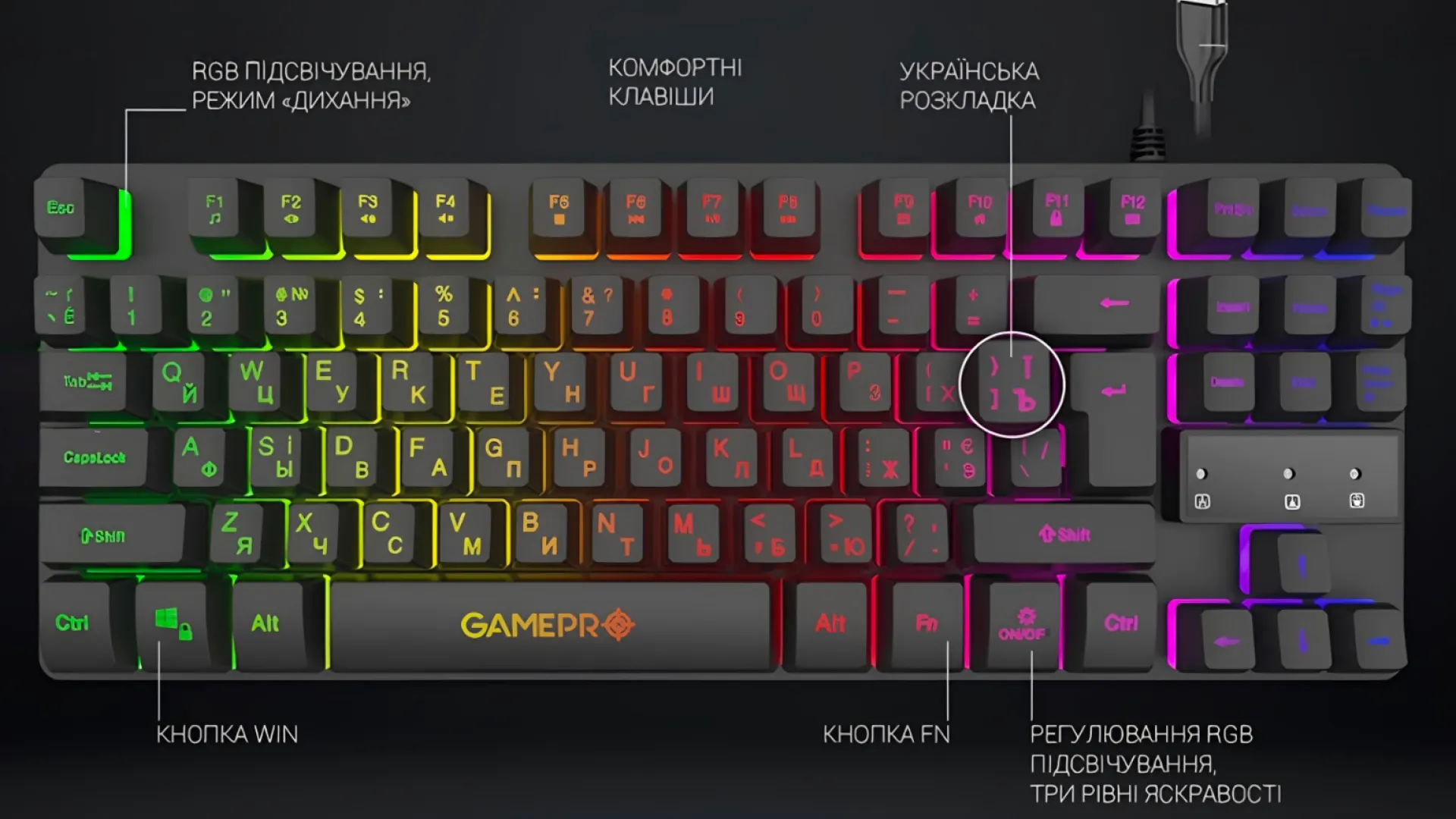 Клавиатура GamePro Nitro GK537 (Black) (GK537) (UA)