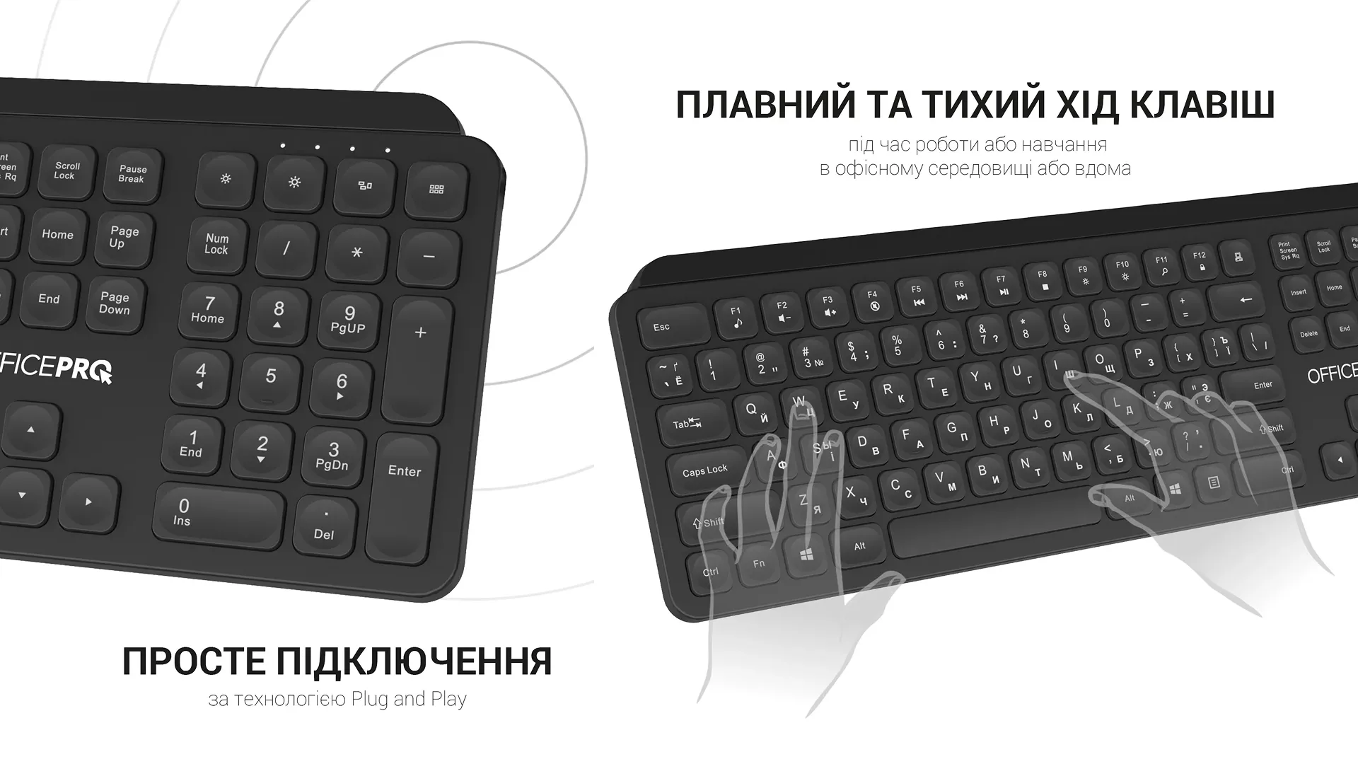 Клавиатура OfficePro SK680 Wireless (Black) (UA)