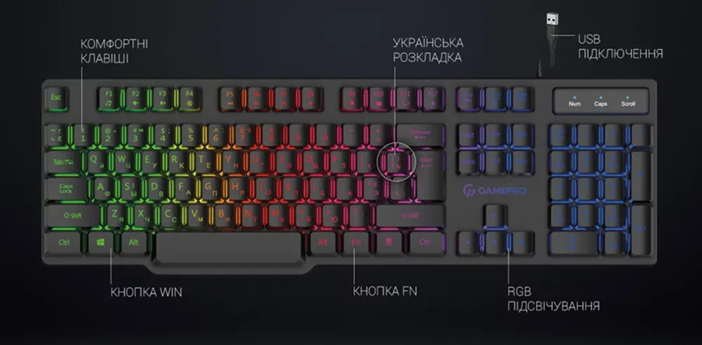 Клавиатура GamePro GK380 (Black) (GK380) (UA)