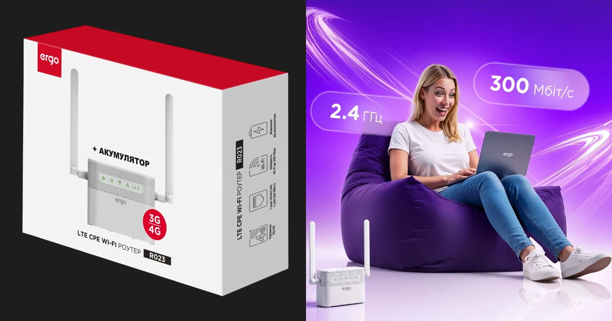 Мобильный WIFI роутер ERGO R023 (R023)