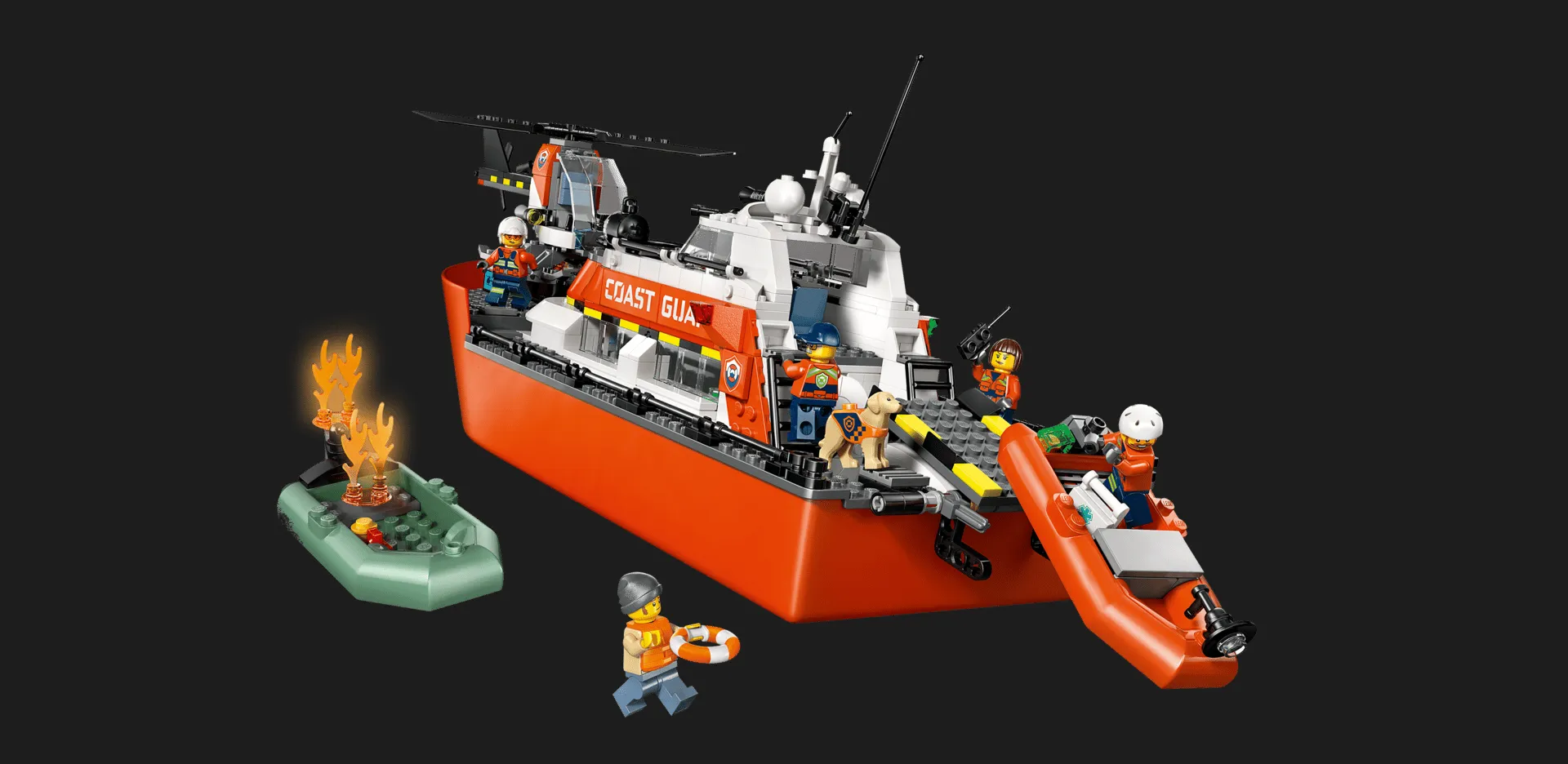 Конструктор LEGO City Спасательный катер и вертолёт береговой охраны (60504)