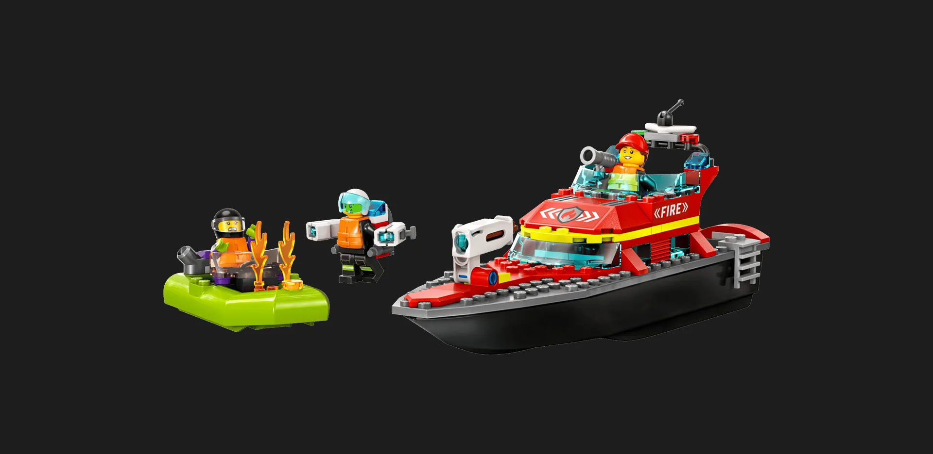 Конструктор LEGO City Лодка пожарной бригады (60373)