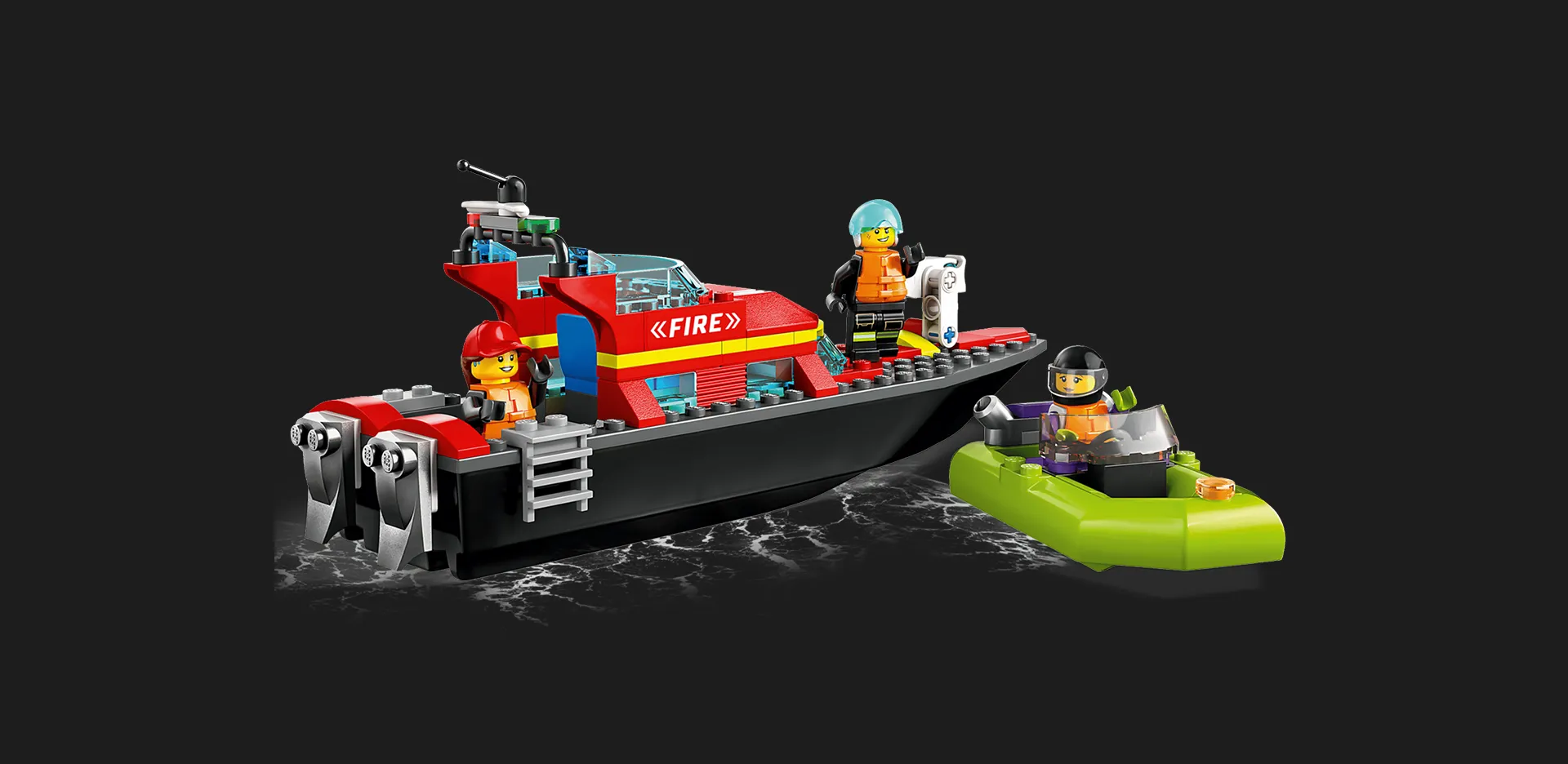 Конструктор LEGO City Лодка пожарной бригады (60373)