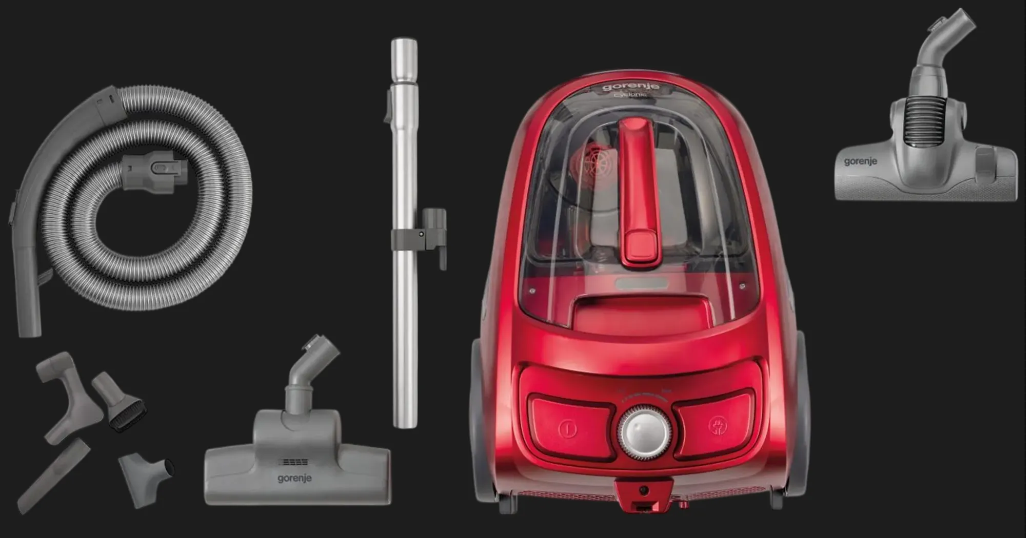 Пилосос безмішковий Gorenje (Red) (VCE03SPRCY)