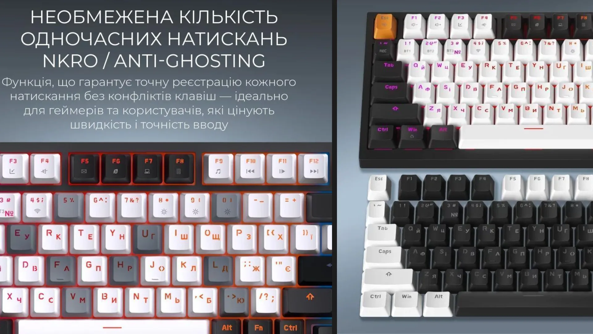 Клавіатура GamePro Asgard Valhalla QLAB Sakura Switch Bluetooth/2.4G/USB (Black) (MK160-B-QS-PRO) (UA)