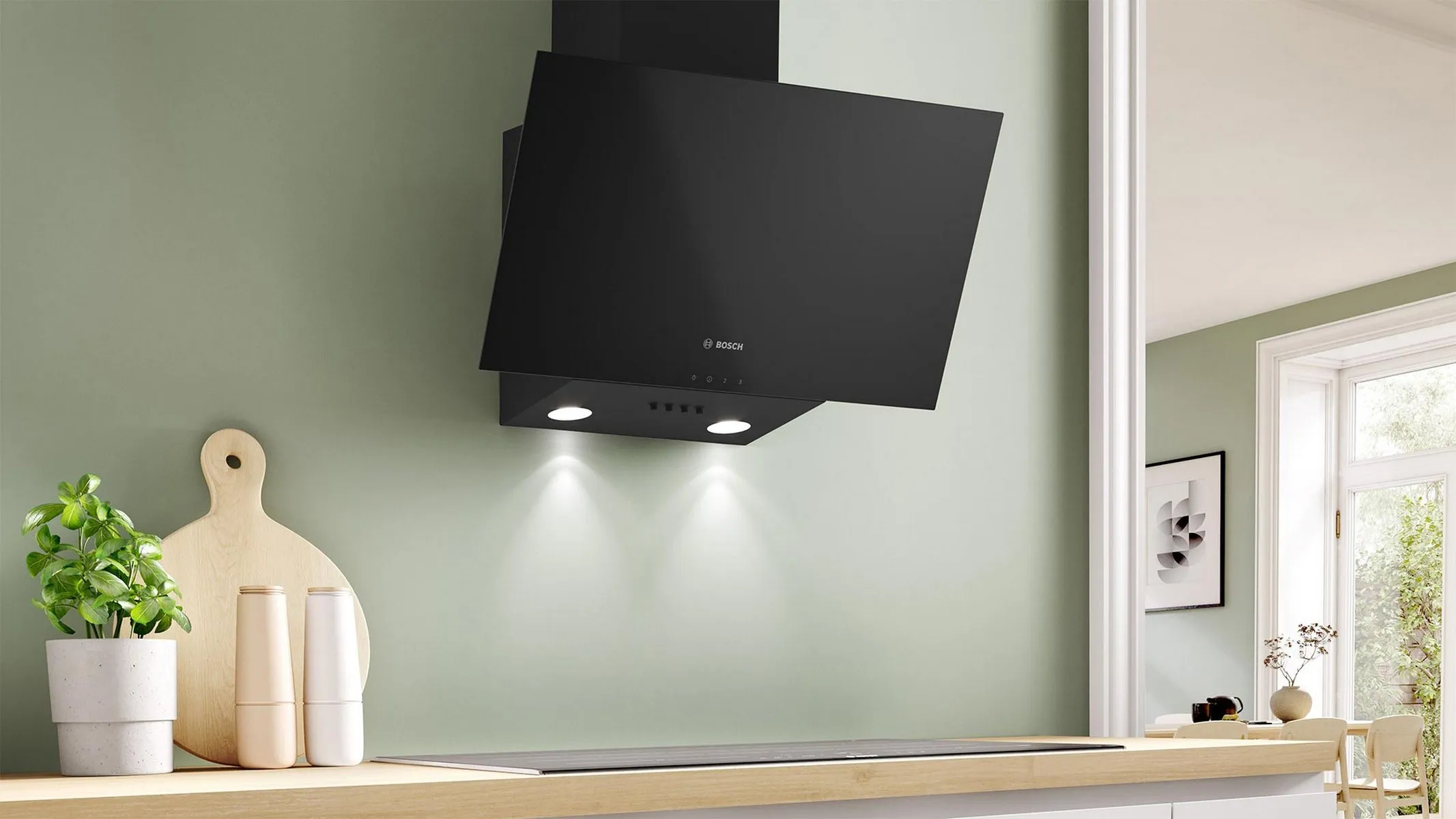 Вытяжка Bosch над варочной поверхностью