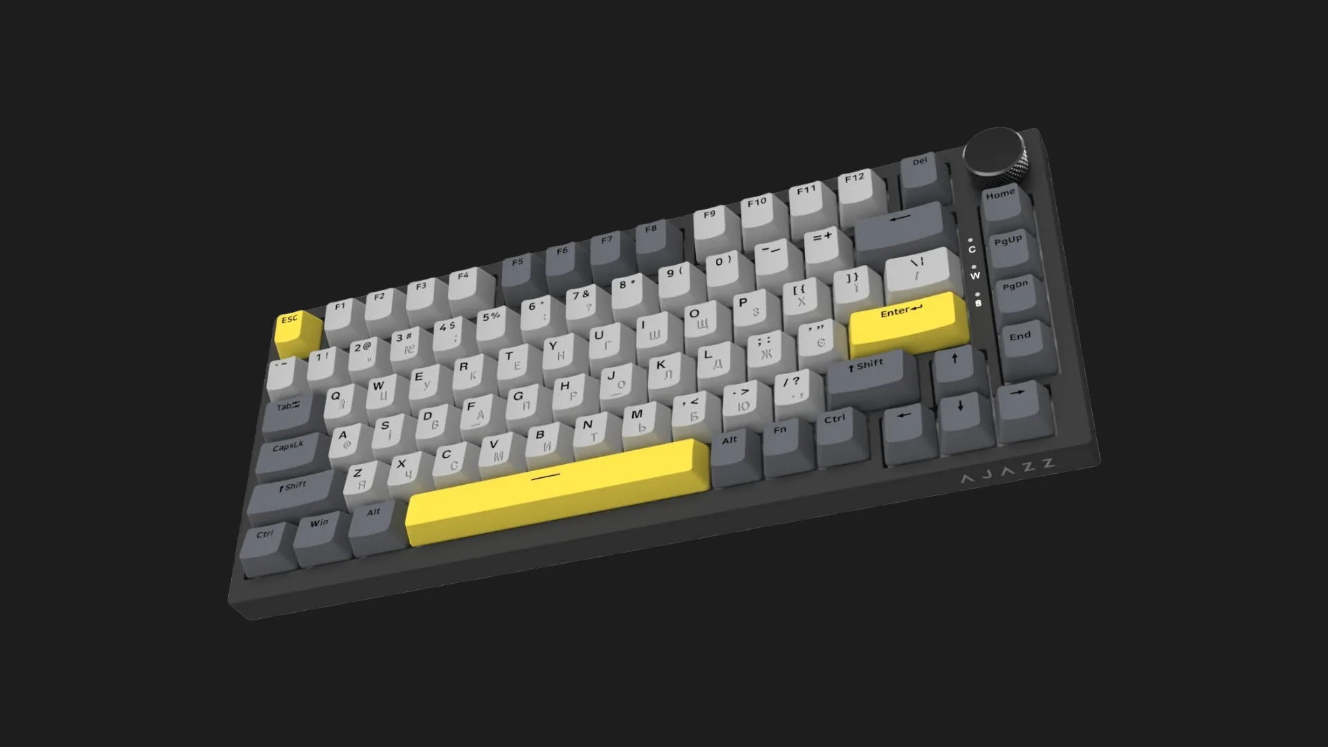 Клавиатура игровая Ajazz AK820 Sea Salt Switch (Black/Gray/Yellow) (AK820-SS-BGY) (UA)