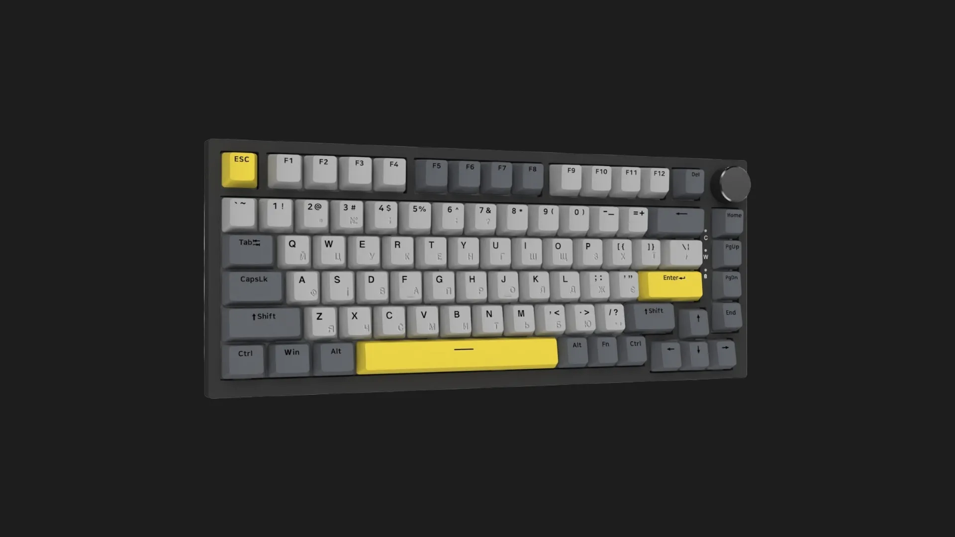 Клавиатура игровая Ajazz AK820 Sea Salt Switch (Black/Gray/Yellow) (AK820-SS-BGY) (UA)