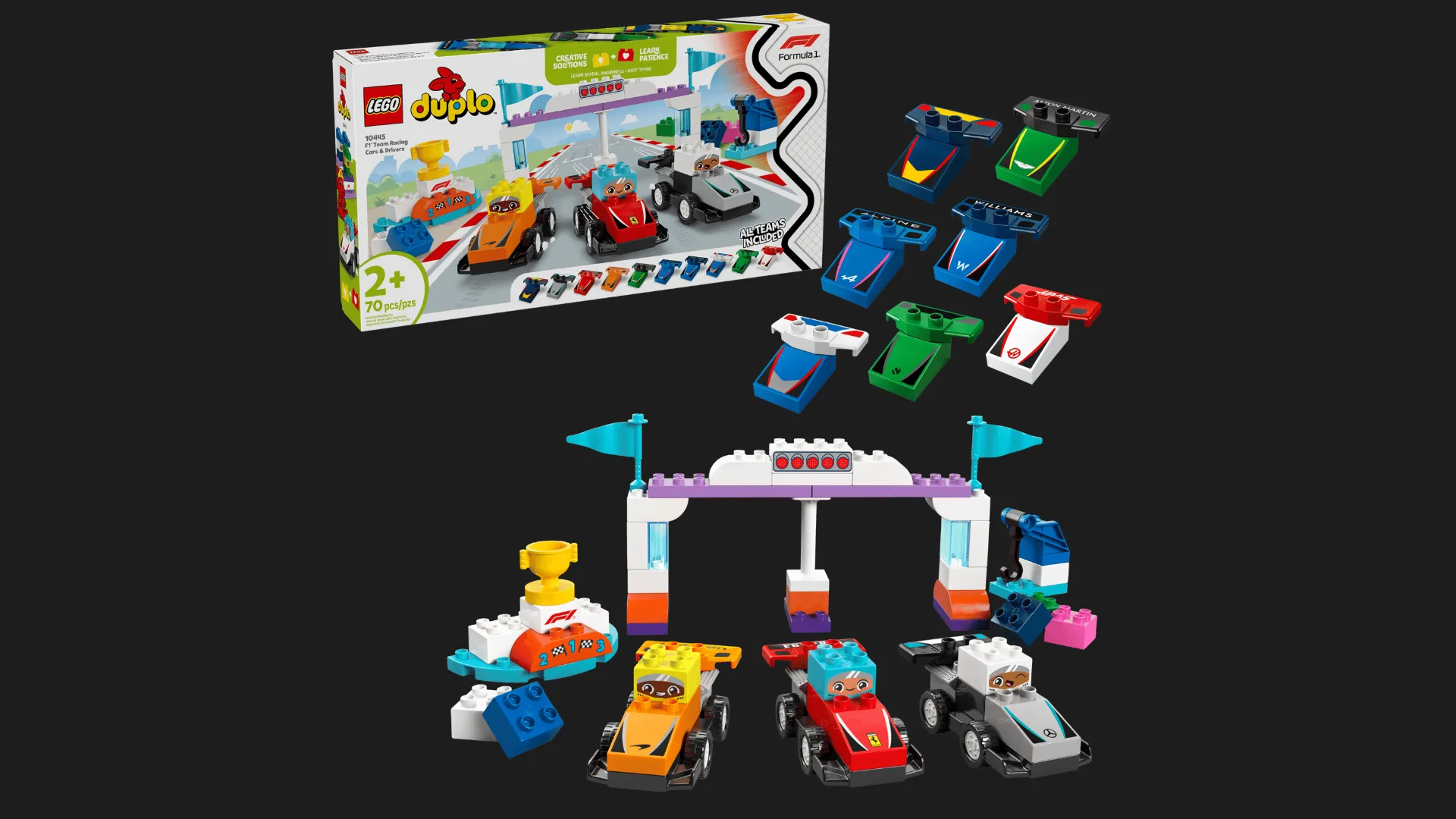Конструктор LEGO DUPLO Автомобілі для перегонів і пілоти команд Формули-1 (10445)