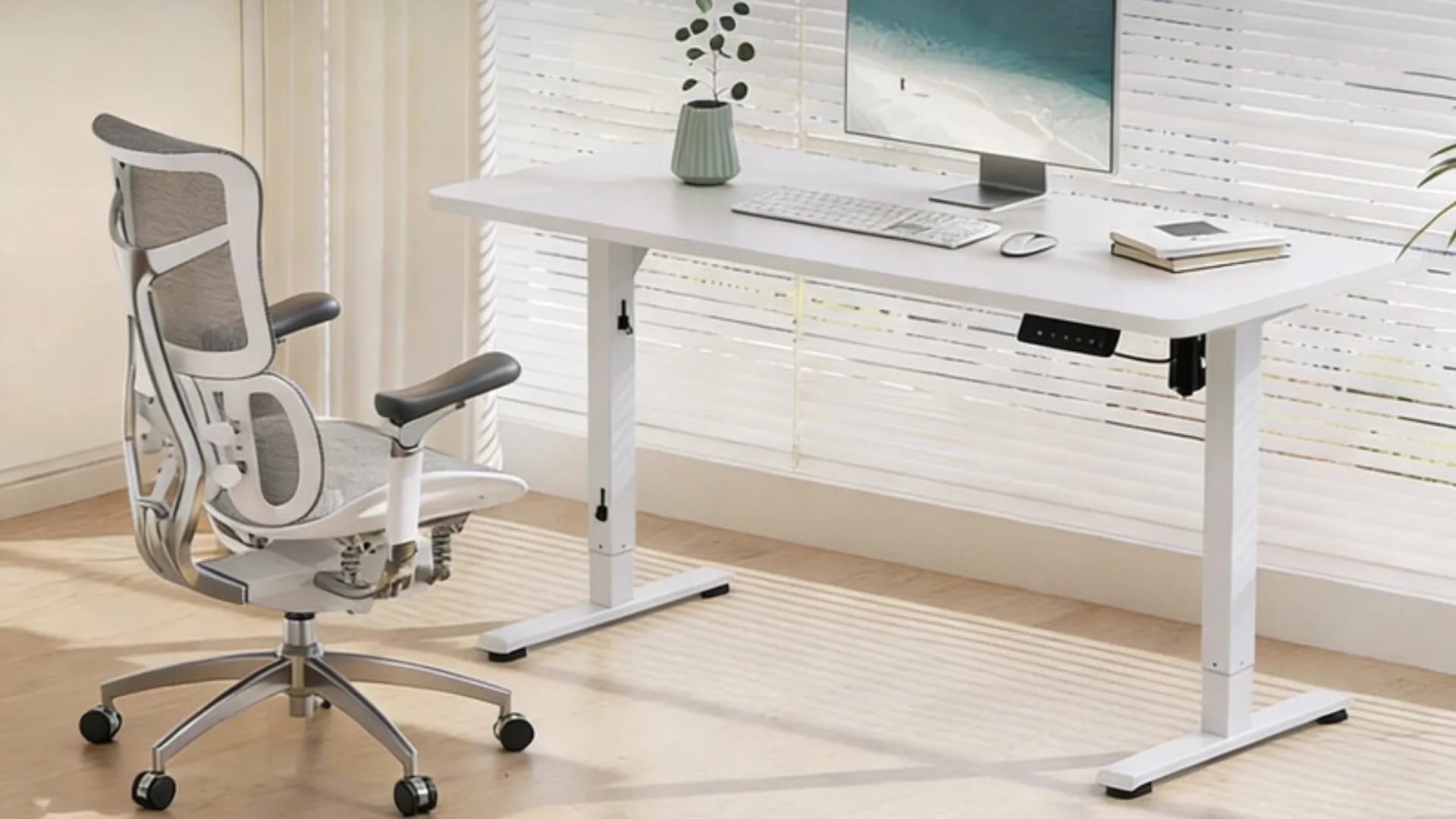 Компьютерный стол Sihoo D03 (White) (D03-106/D03-107) (UA)