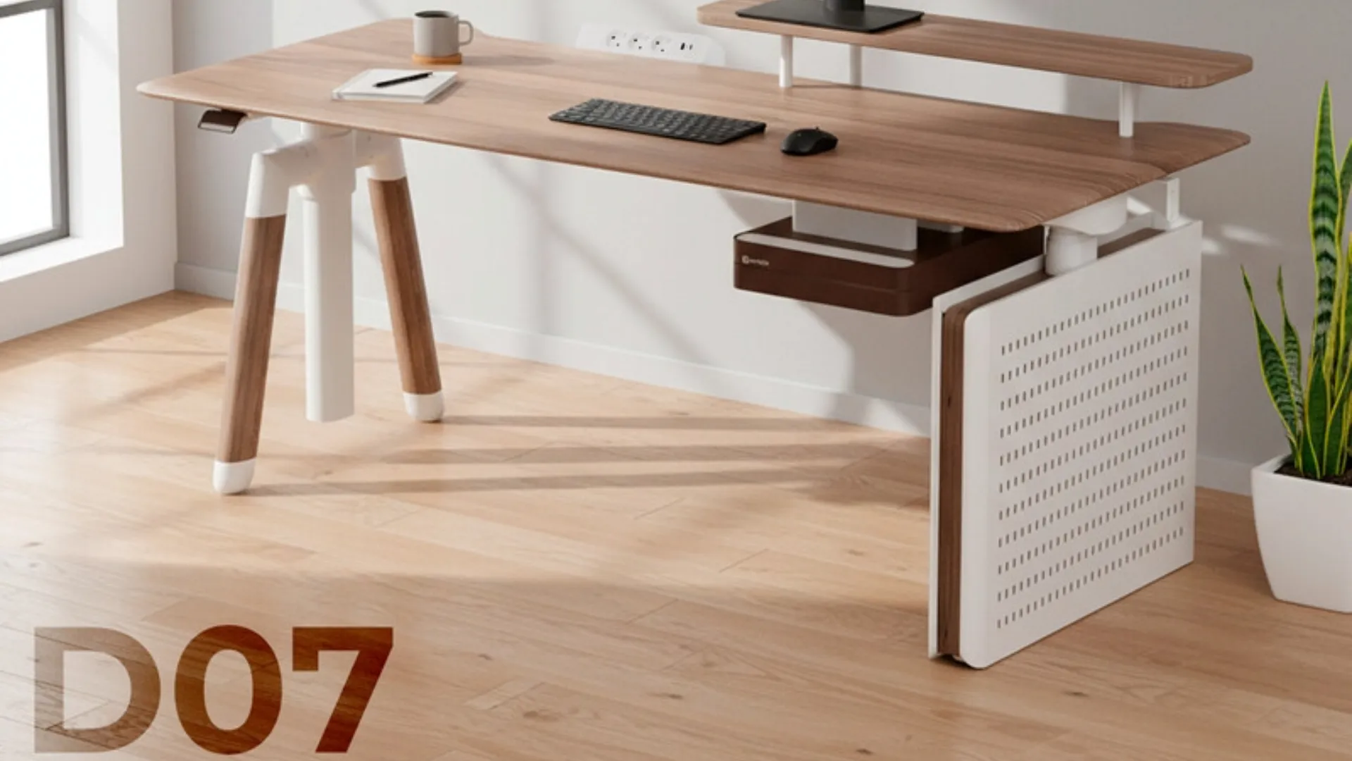 Компьютерный стол Sihoo D07 (Maple/White) (D07B-102/D07J-102-AB) (UA)