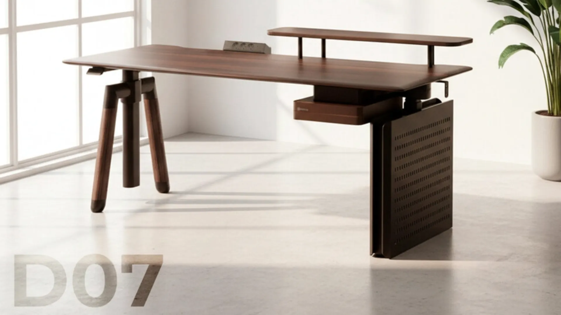 Компьютерный стол Sihoo D07 (Walnut/Black) (D07B-101/D07J-101-AB) (UA)