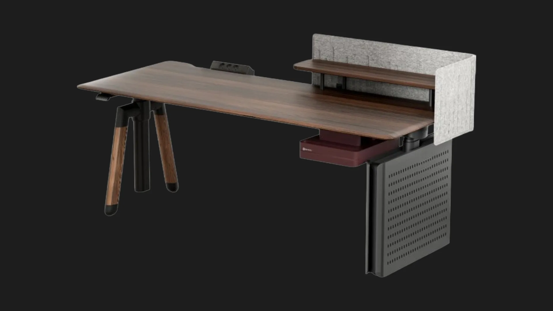 Компьютерный стол Sihoo D07 (Walnut/Black) (D07A-101/D07J-101-AB/D07-P) (UA)