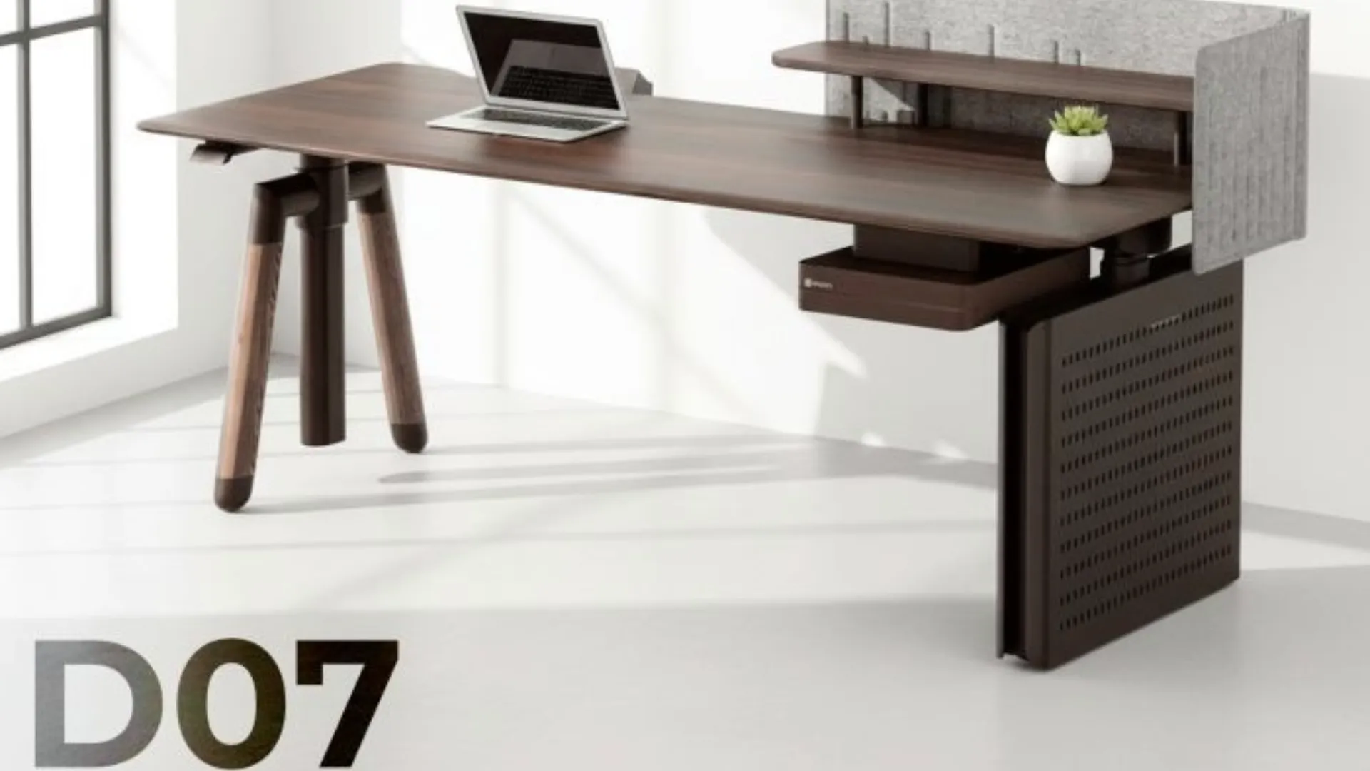 Компьютерный стол Sihoo D07 (Walnut/Black) (D07A-101/D07J-101-AB/D07-P) (UA)