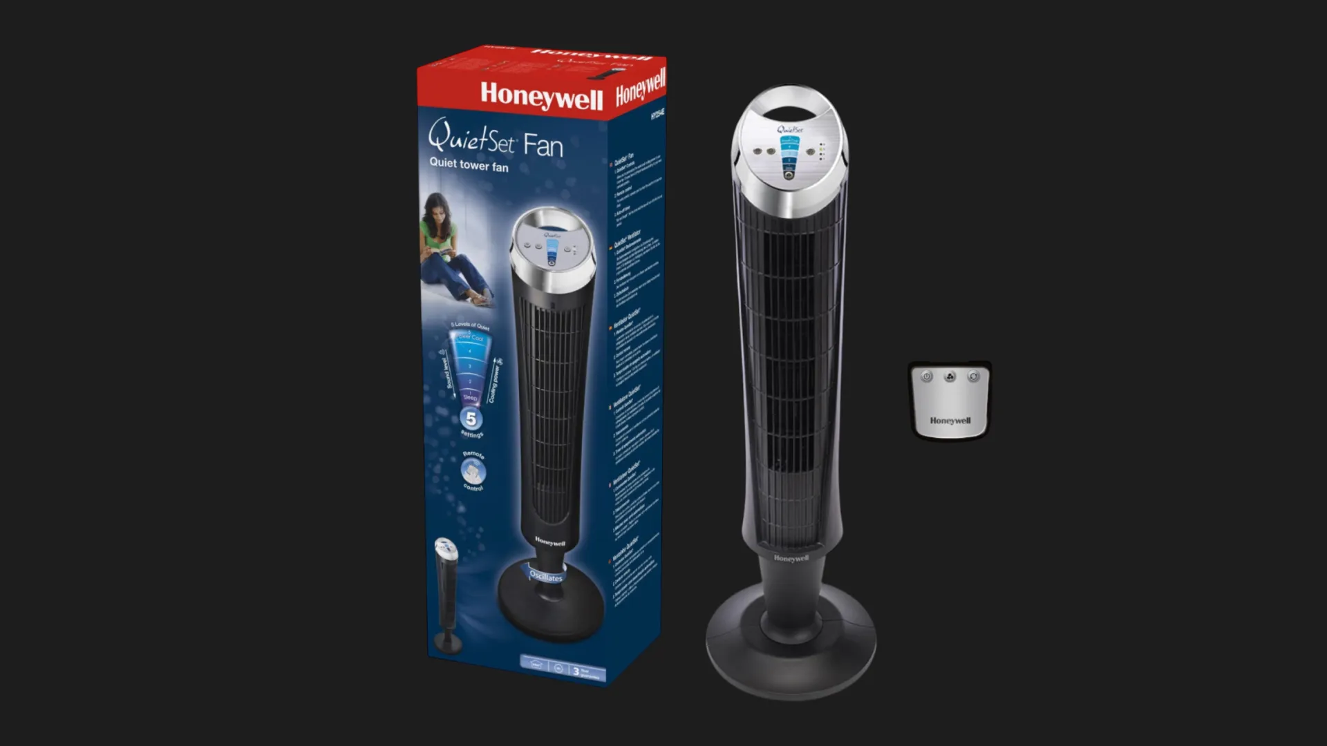 Вентилятор-колона Honeywell Quiet Set (HY254E) (Black)