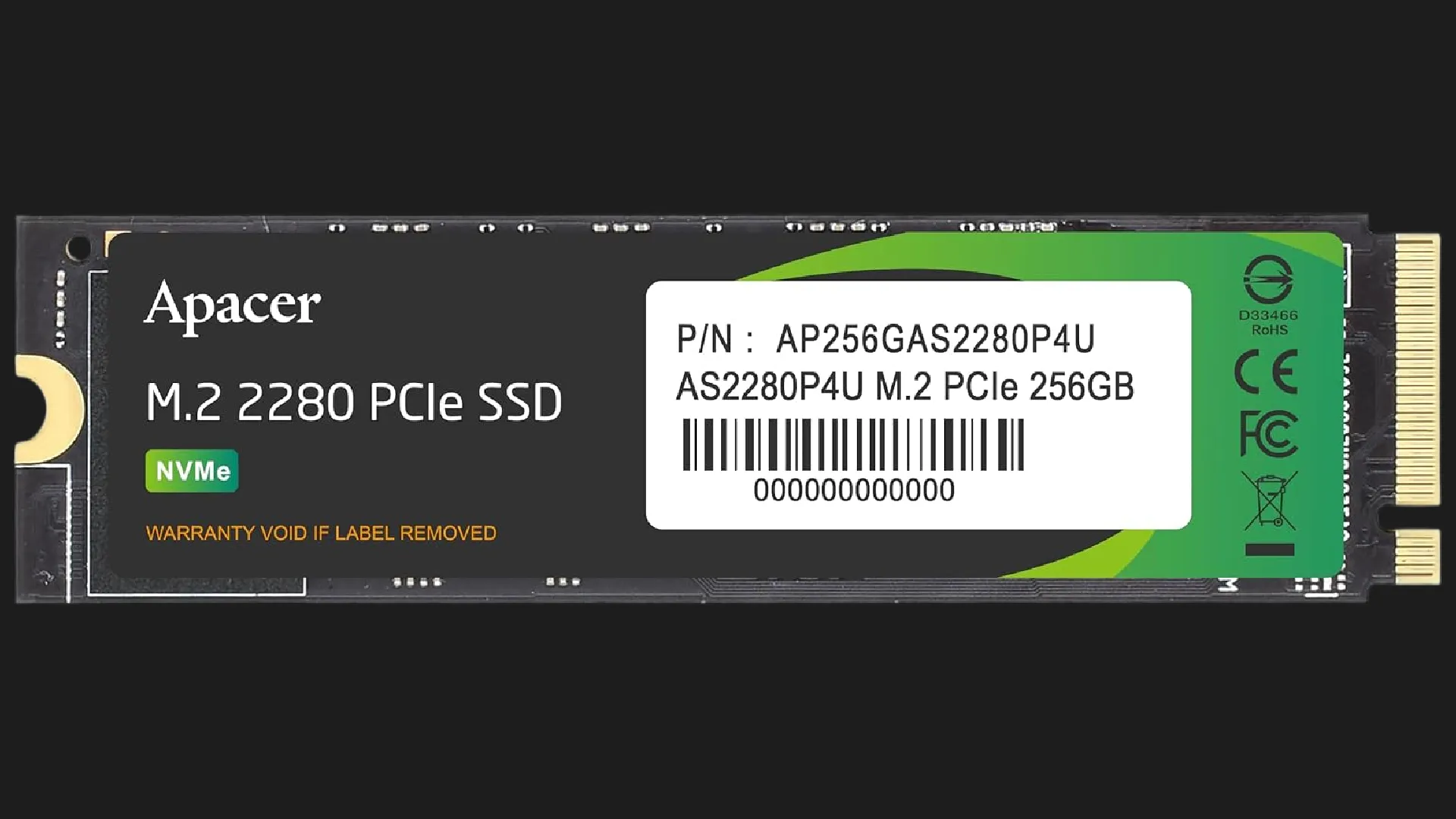 Накопитель SSD Apacer P4U 2TB NVMe PCIe 3.0 (AP2TBAS2280P4U-1)