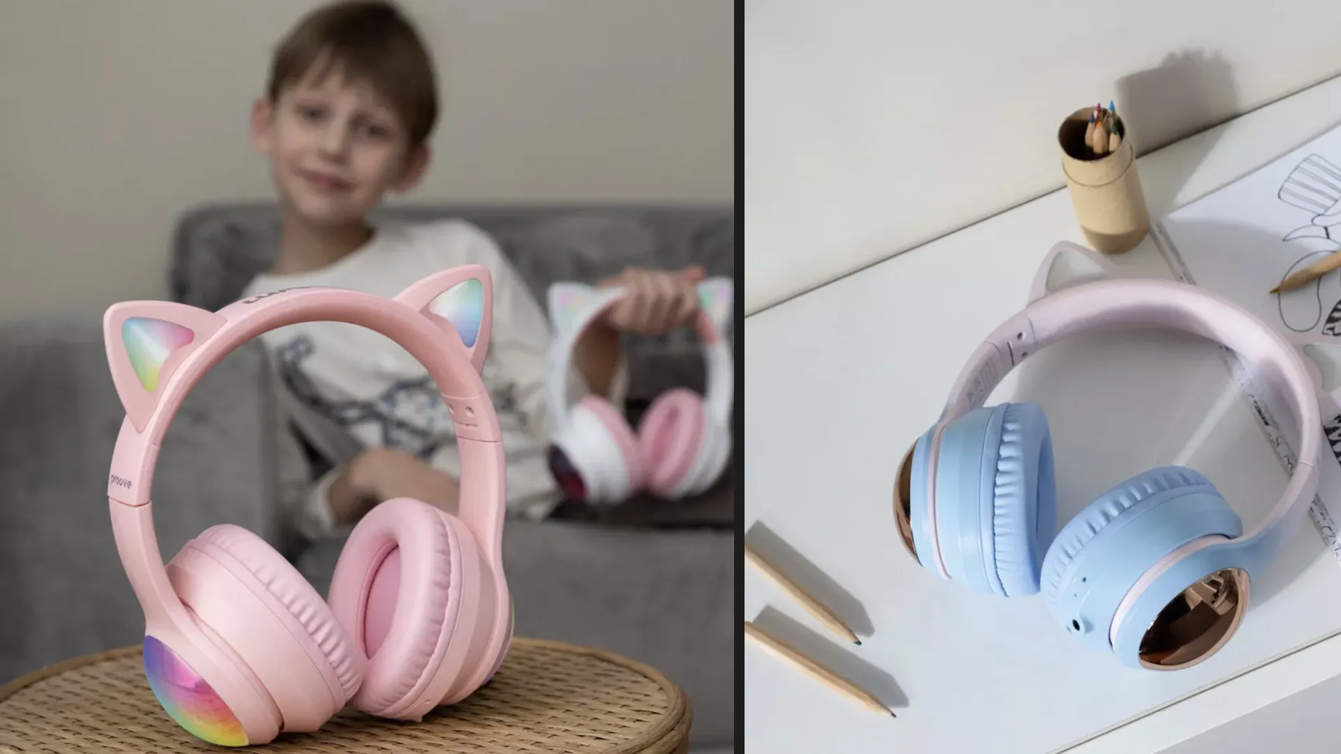 Наушники Proove Kids LumiCat (APP) (White/Pink)