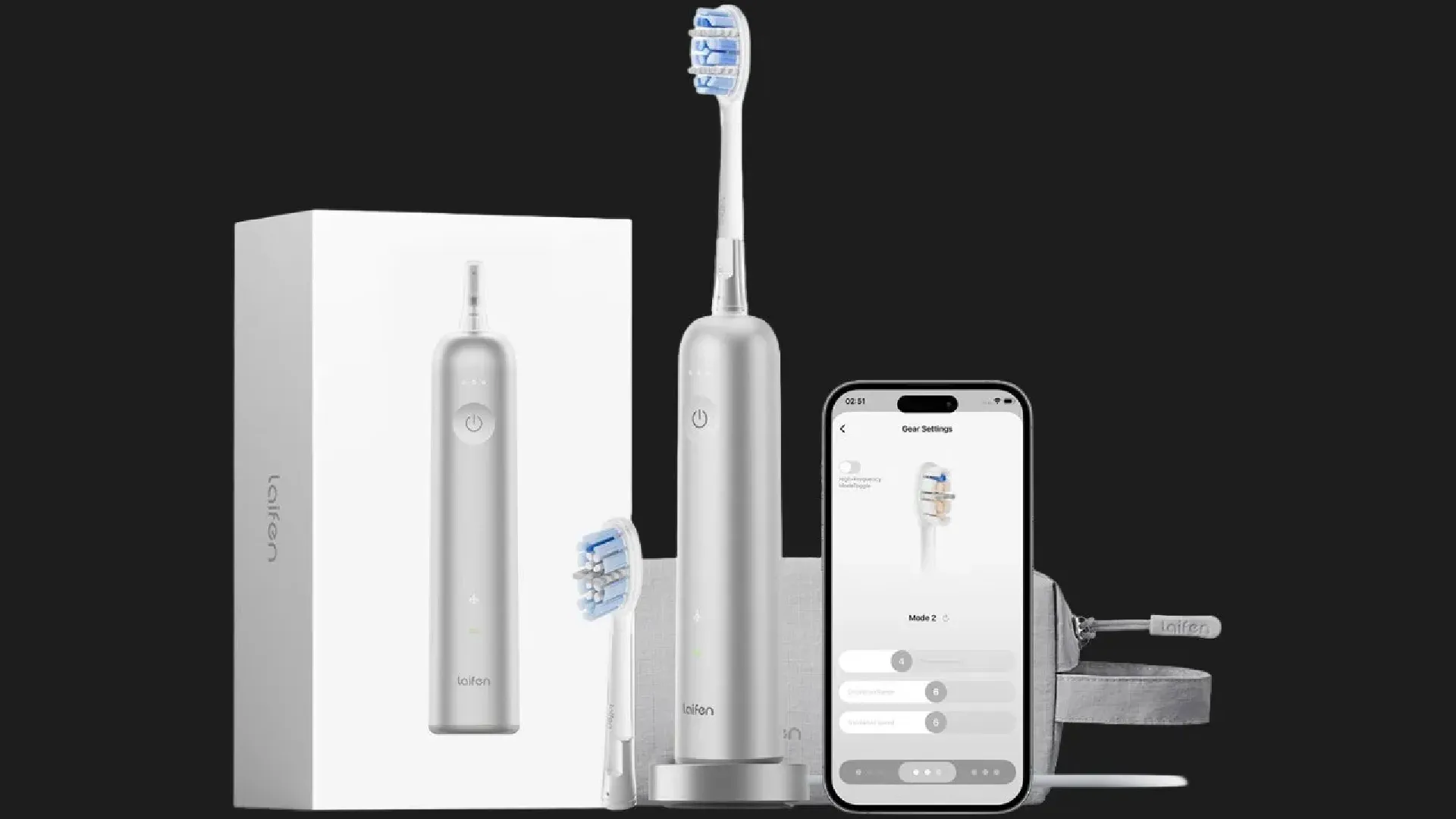 Зубная электрощетка Laifen Wave PRO Aluminum Original (Silver)(1TB92-A-XX-SI-002)