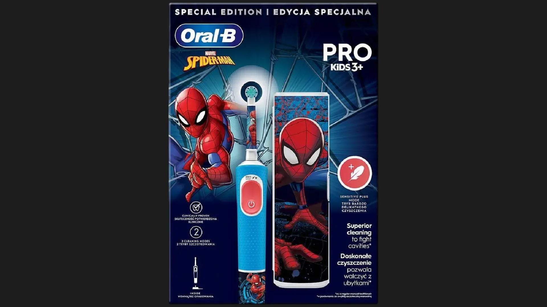 Зубная электрощетка BRAUN Oral-B Kids Spider-Man (D103.413.2KX)
