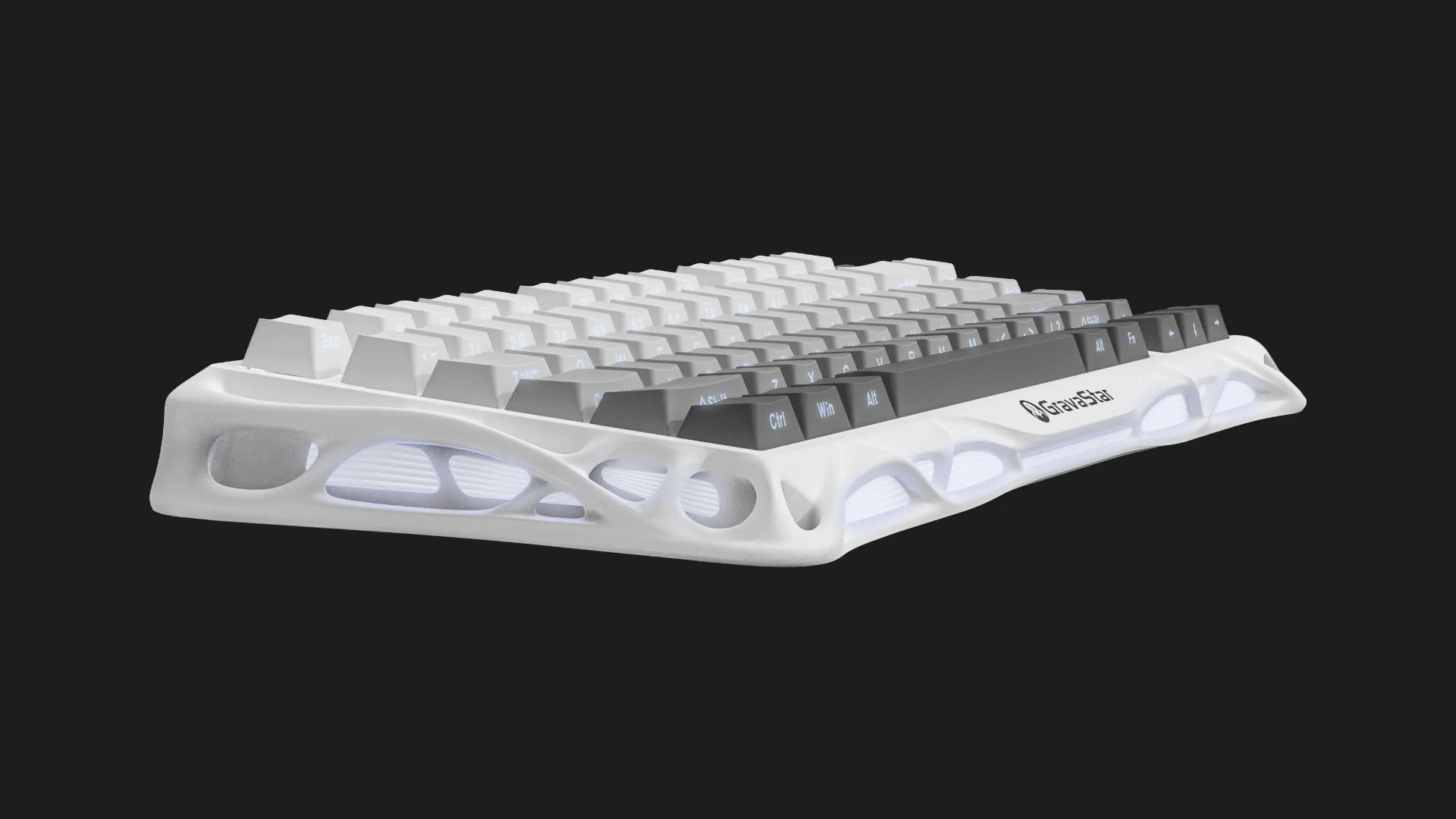 Клавиатура механическая GravaStar Mercury K1 80keys GravaStar x Kailh Cheery Pink BT/WL/USB (White) (GSK1_GWHT)