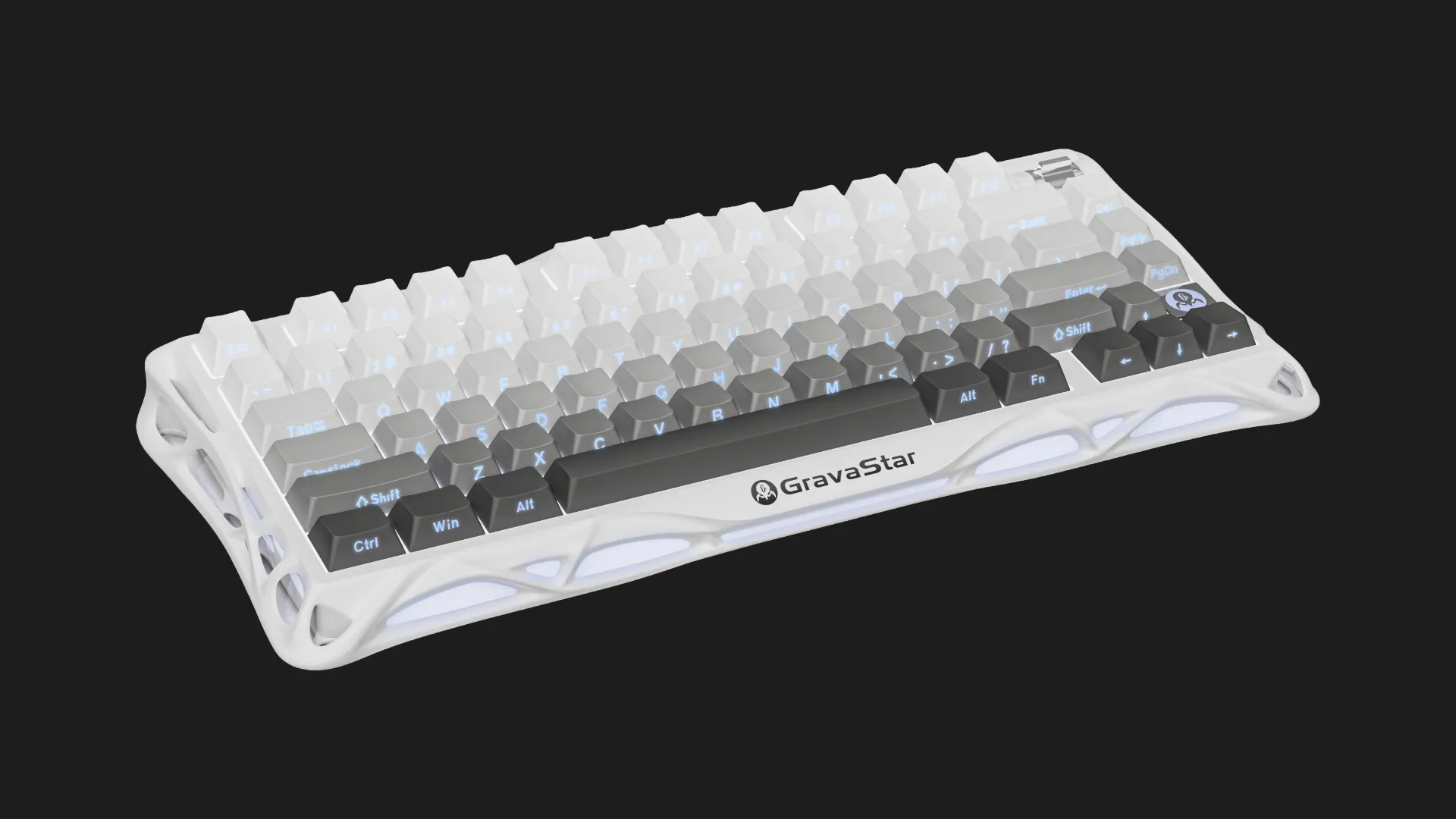Клавиатура механическая GravaStar Mercury K1 80keys GravaStar x Kailh Cheery Pink BT/WL/USB (White) (GSK1_GWHT)