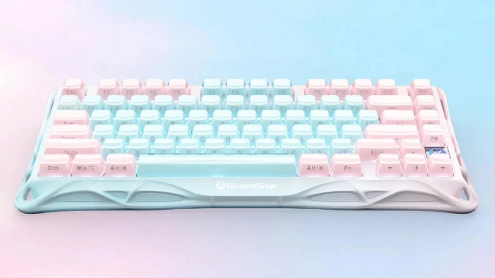 Клавиатура механическая GravaStar Mercury K1 Lite 80keys GravaStar x BSUN Grey BT/WL/USB (GSK1LITE_PM_MINT) (Pink/Blue)