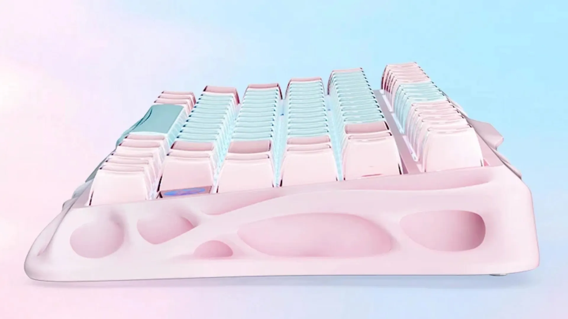Клавиатура механическая GravaStar Mercury K1 Lite 80keys GravaStar x BSUN Grey BT/WL/USB (GSK1LITE_PM_MINT) (Pink/Blue)