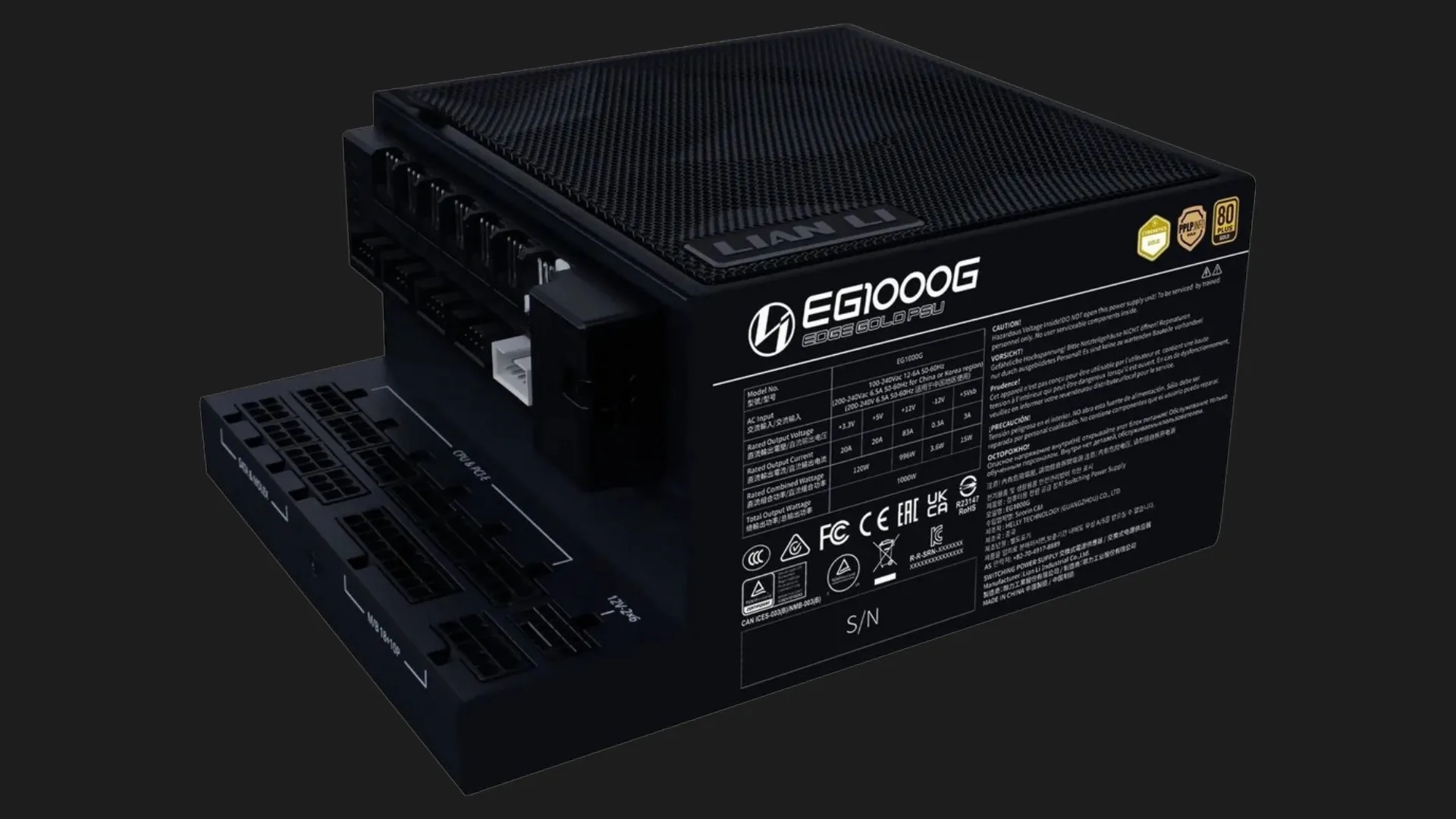 Блок живлення Lian Li Edge Gold Black with Hub 1000W (G9P.EG1000G.BH00.EU)