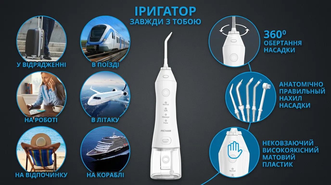 Ирригатор Pecham Travel PC-1581 (White)